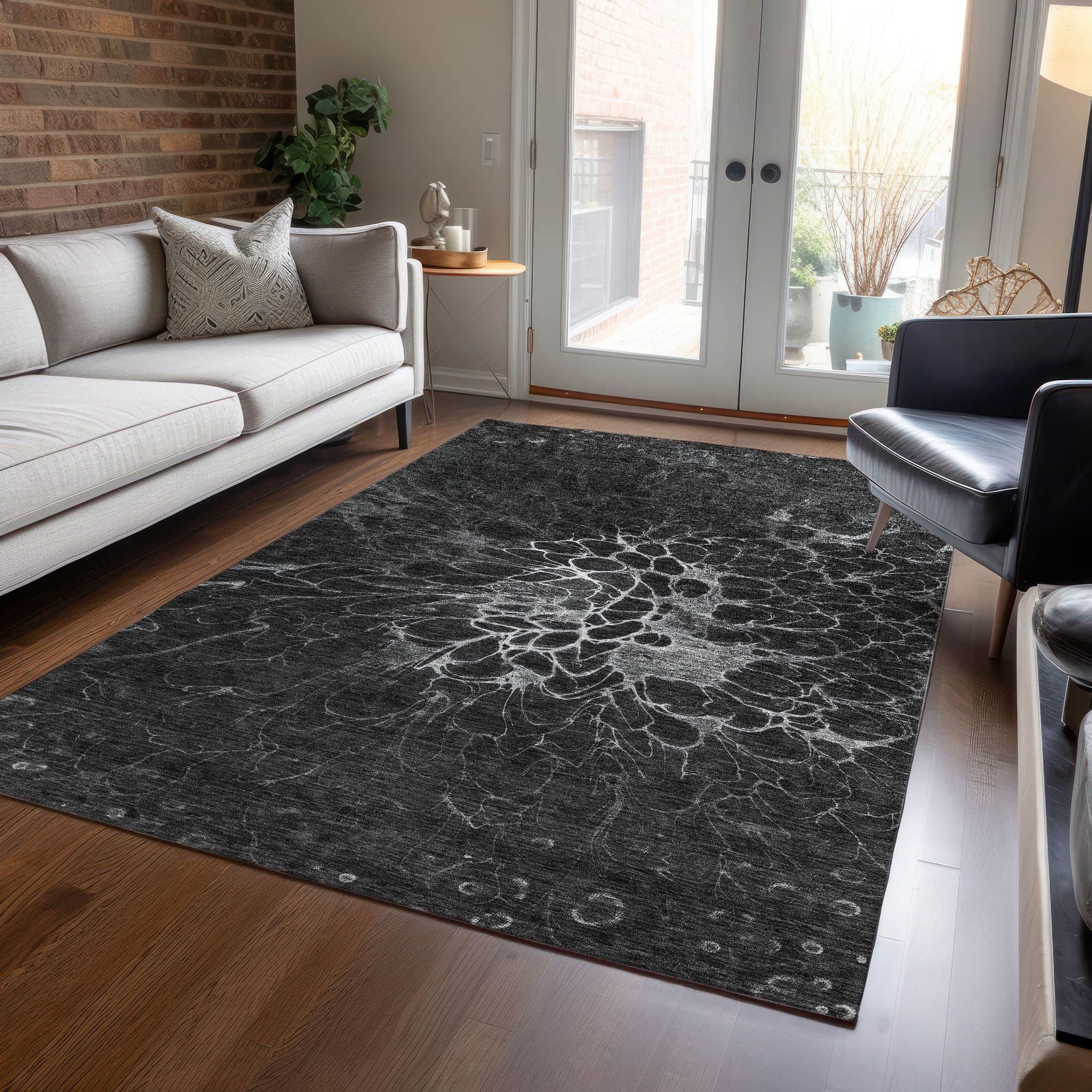 Machine Made ACN652 Charcoal Gray Rugs #color_charcoal gray