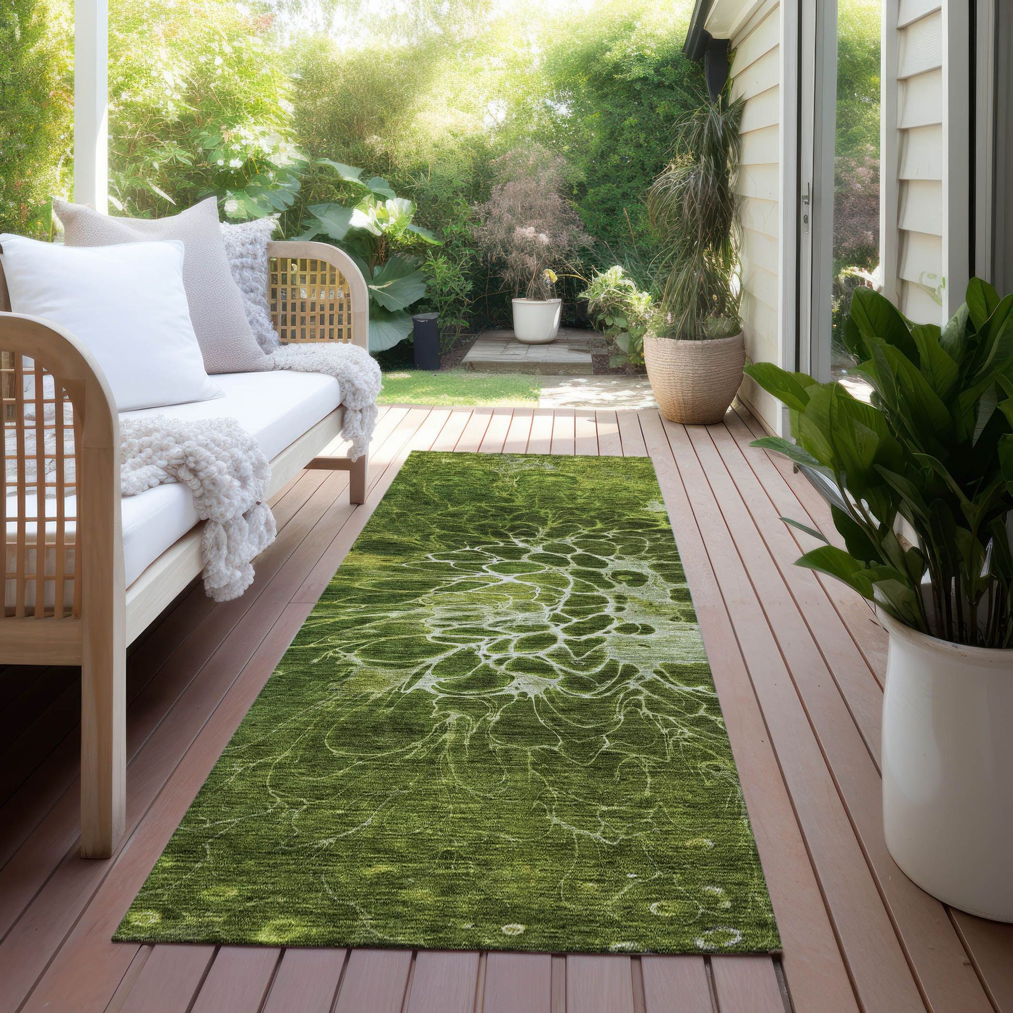 Machine Made ACN652 Olive Green Rugs #color_olive green