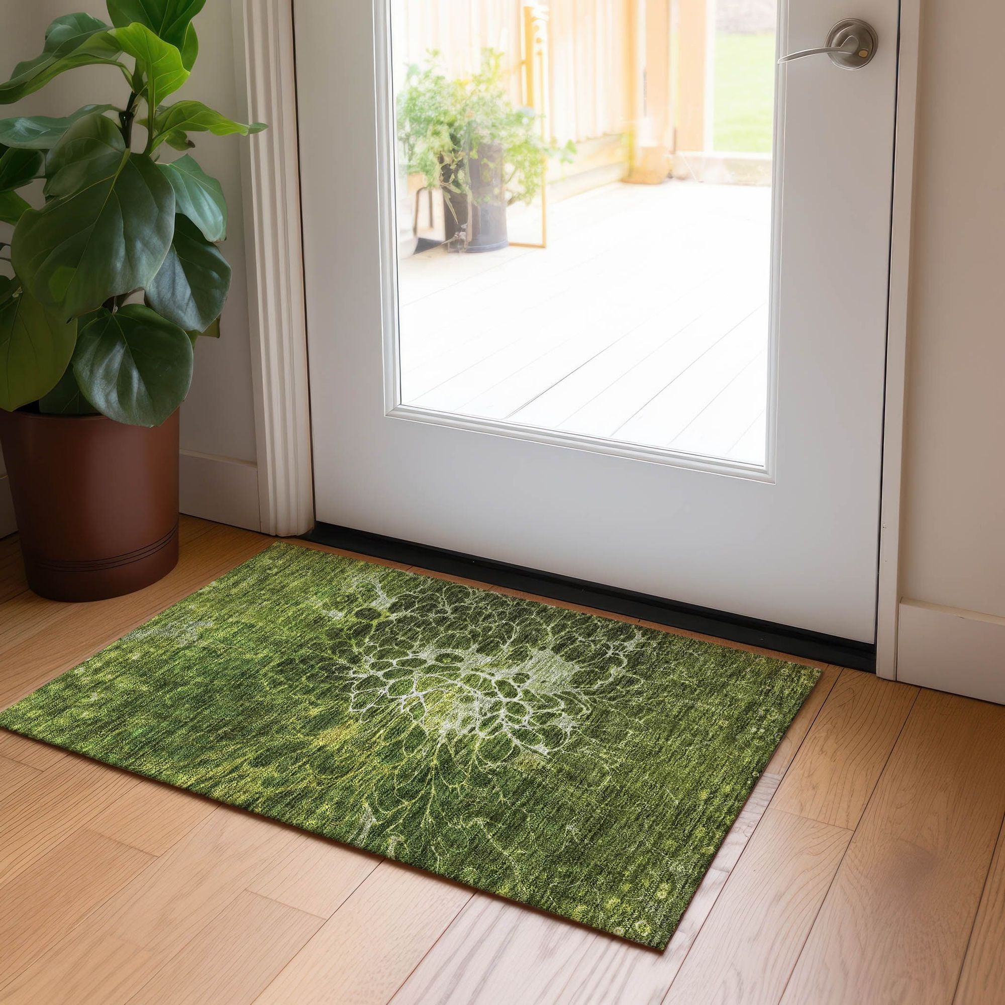 Machine Made ACN652 Olive Green Rugs #color_olive green