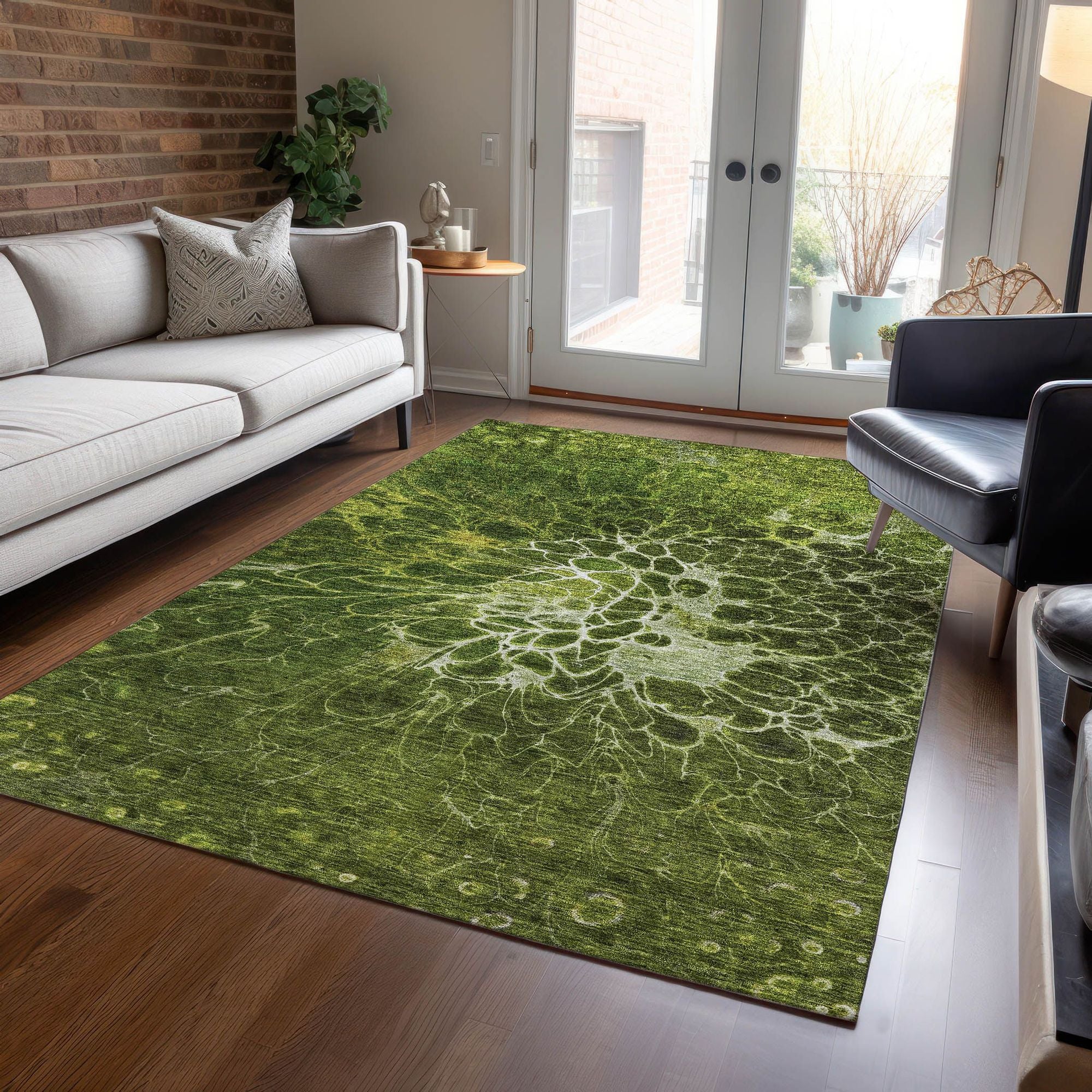 Machine Made ACN652 Olive Green Rugs #color_olive green