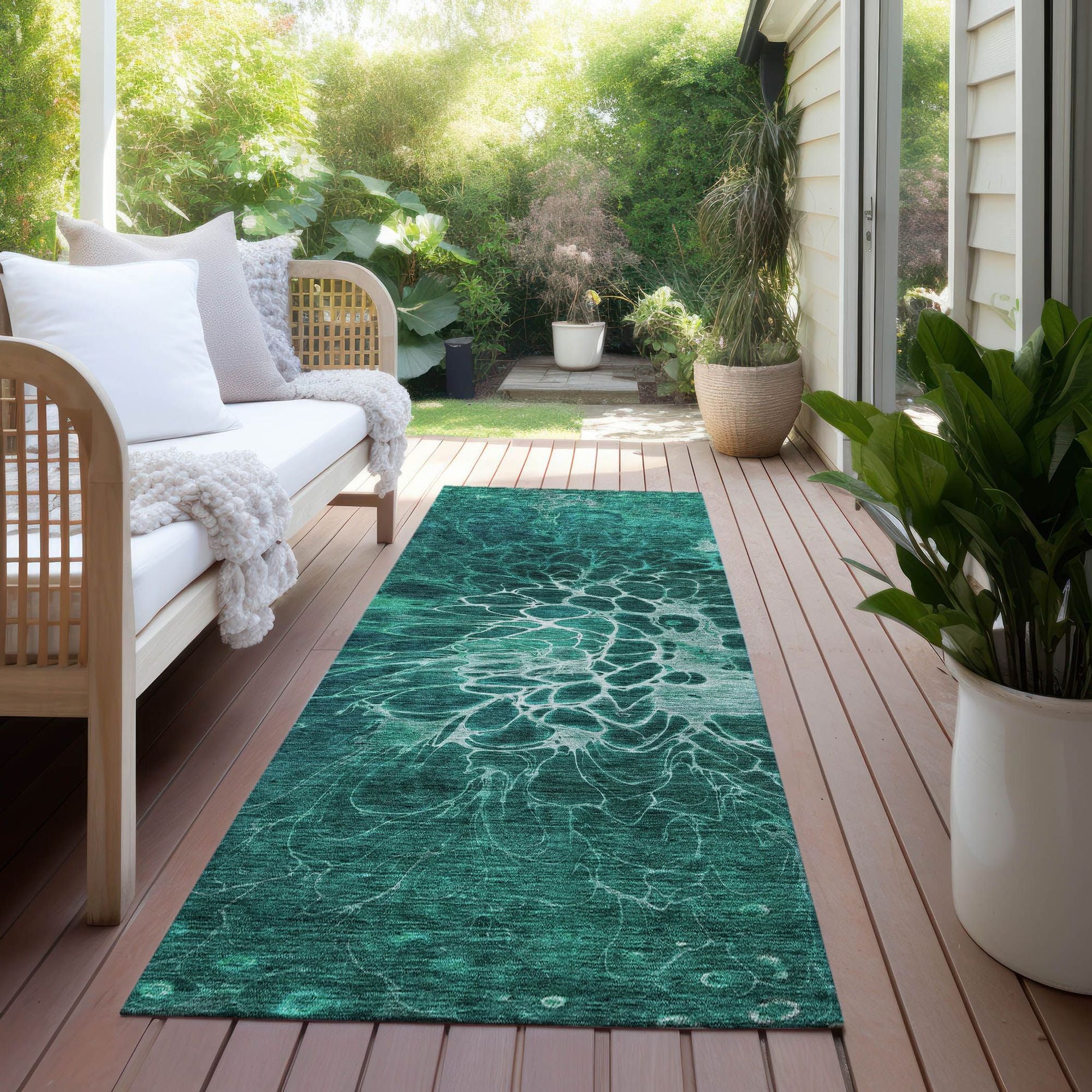 Machine Made ACN652 Teal  Rugs #color_teal 