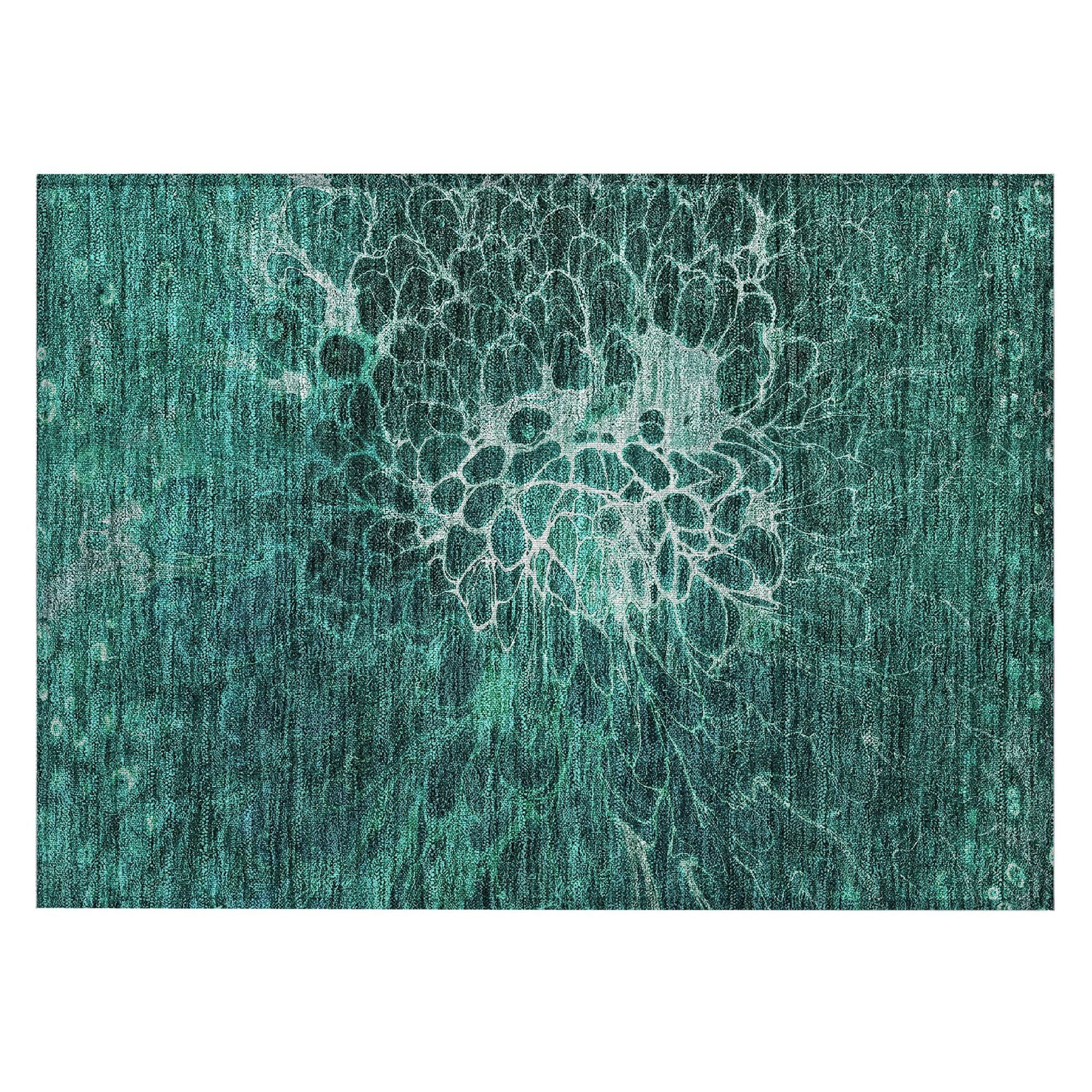 Machine Made ACN652 Teal  Rugs #color_teal 