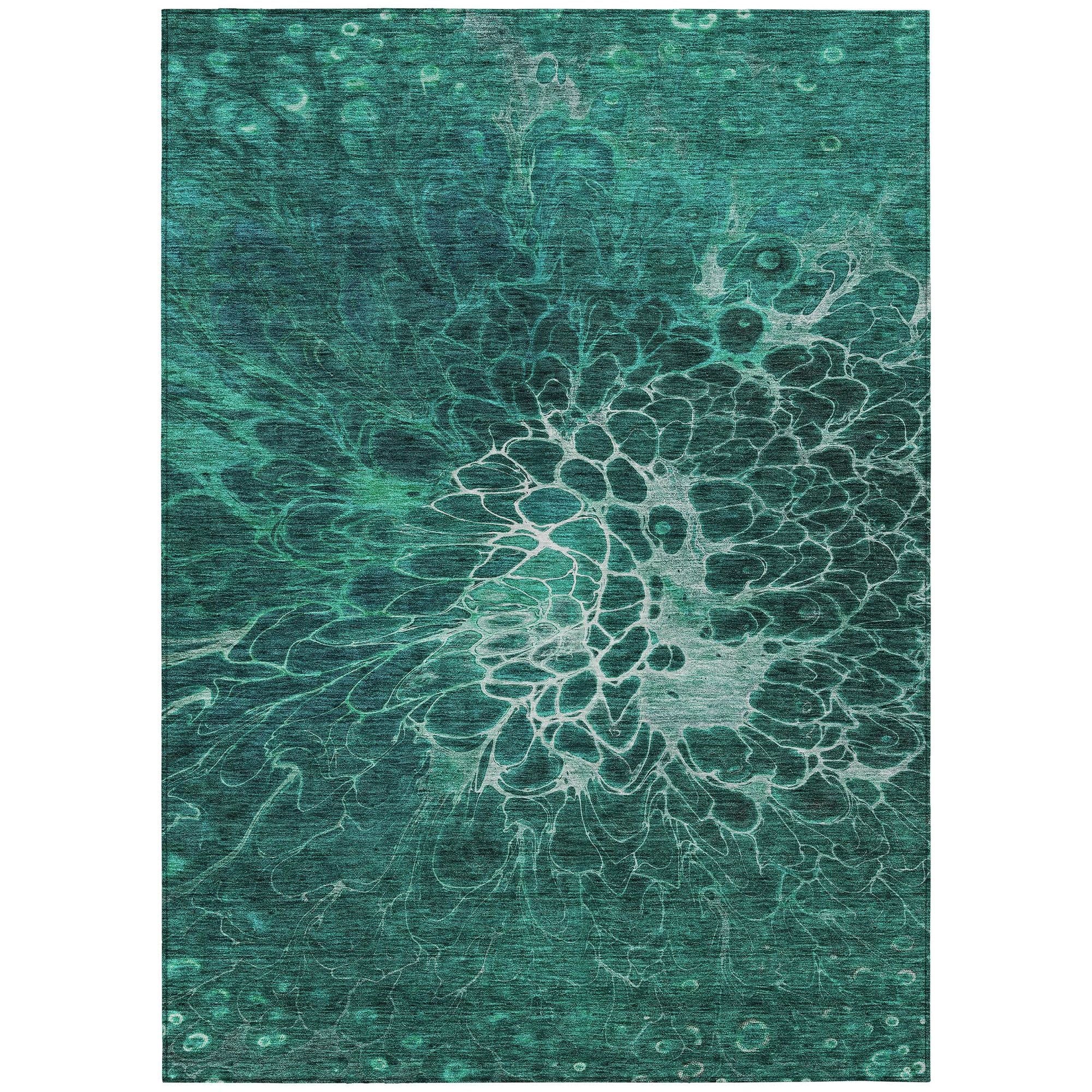 Machine Made ACN652 Teal  Rugs #color_teal 