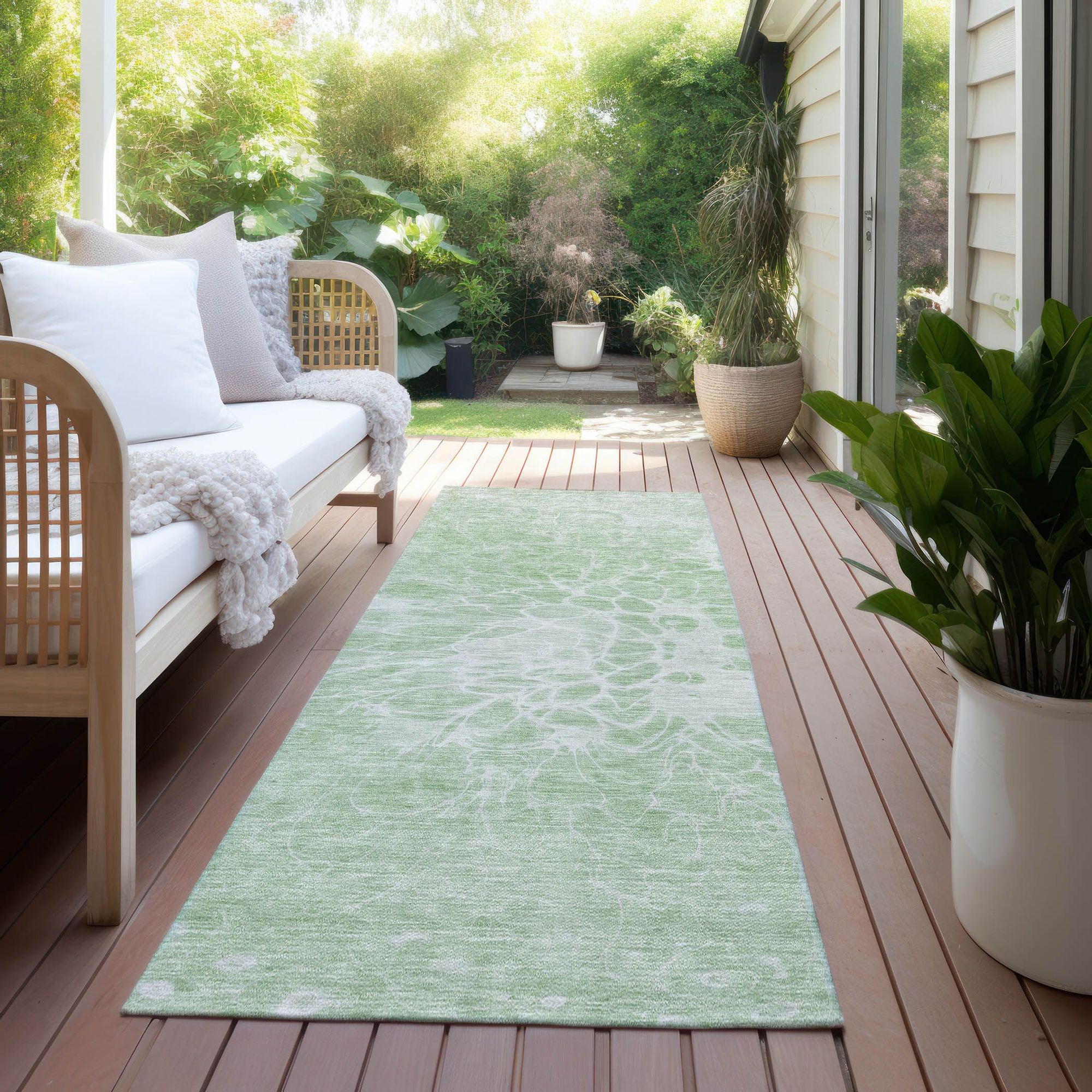 Machine Made ACN653 Mint Green Rugs #color_mint green