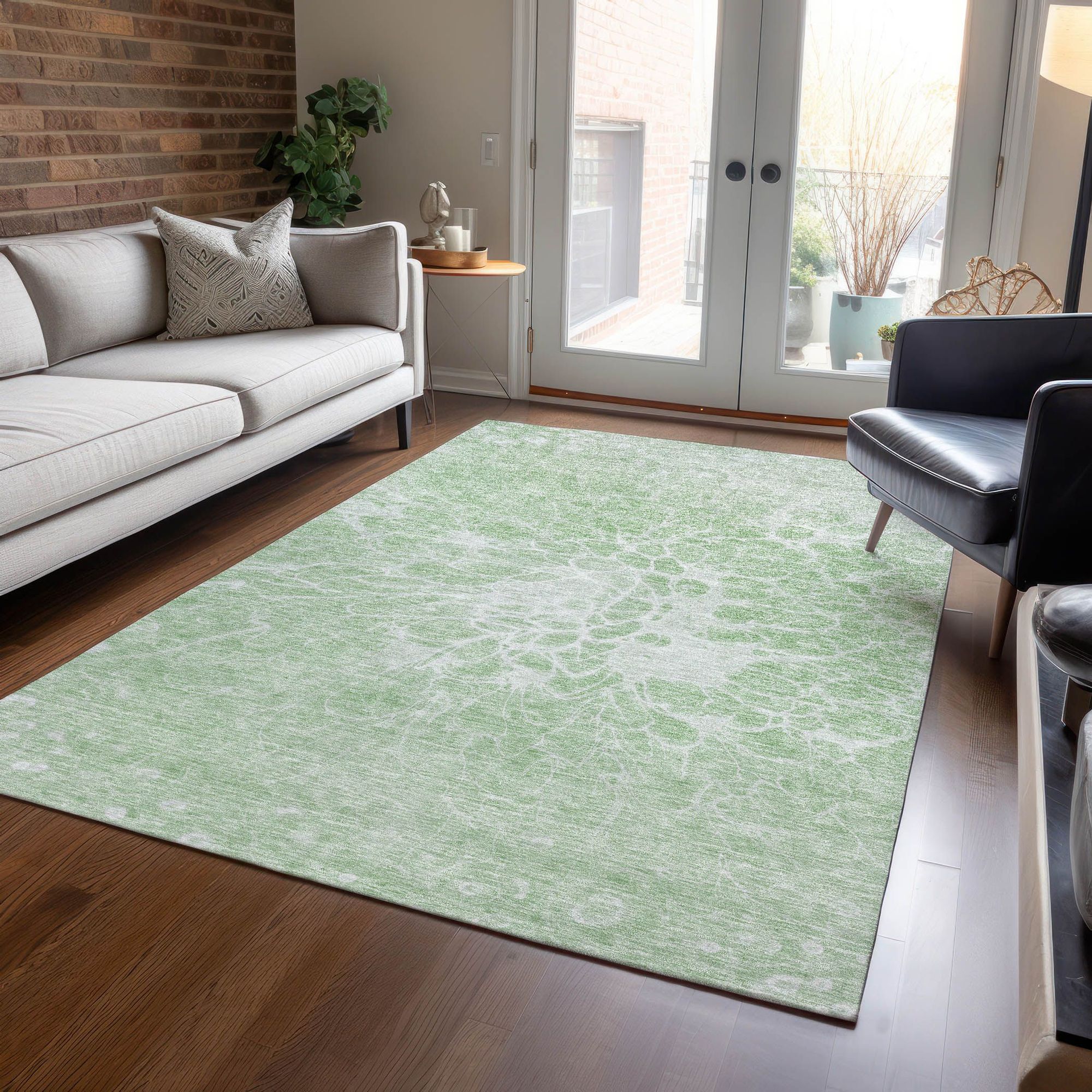 Machine Made ACN653 Mint Green Rugs #color_mint green