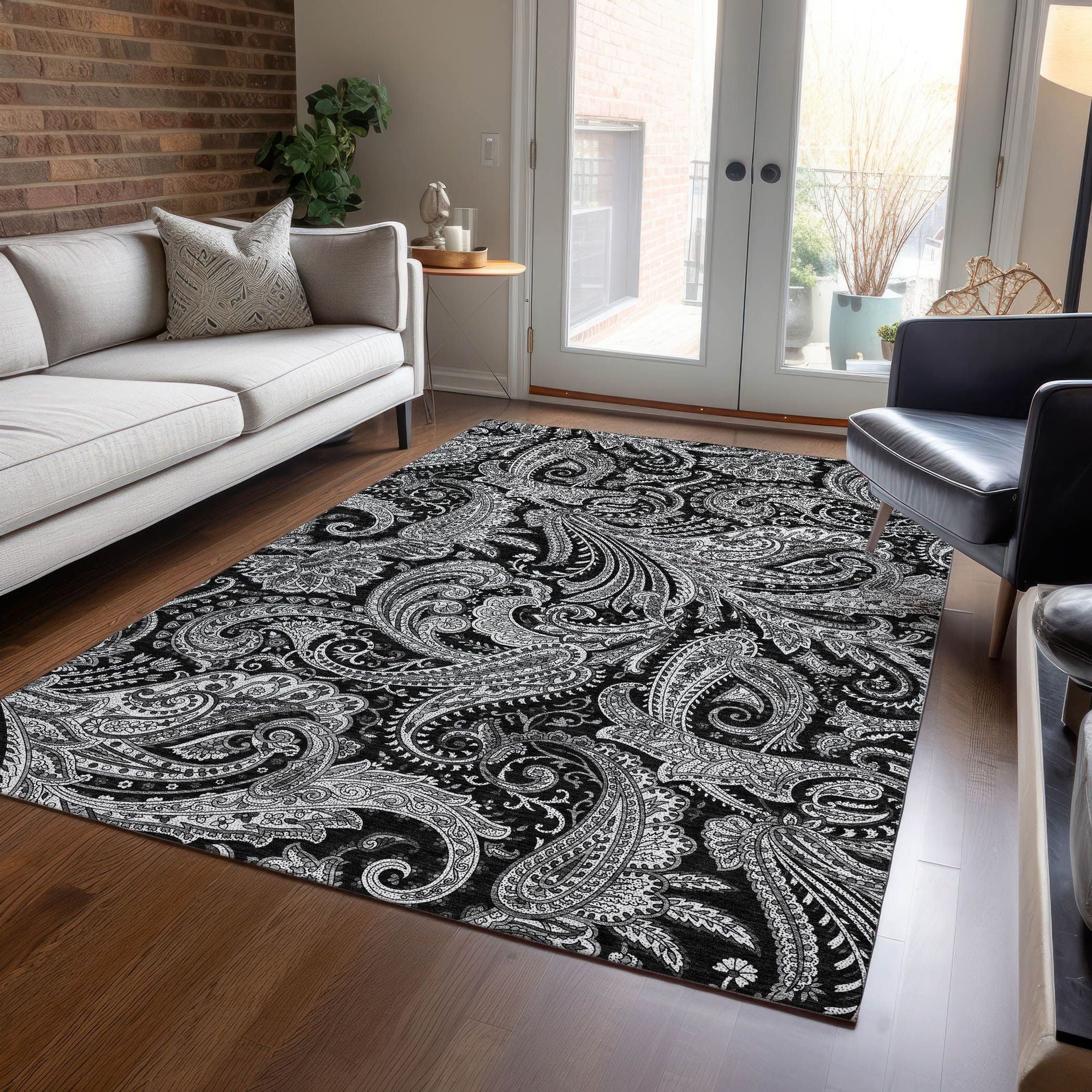 Machine Made ACN654 Black  Rugs #color_black 