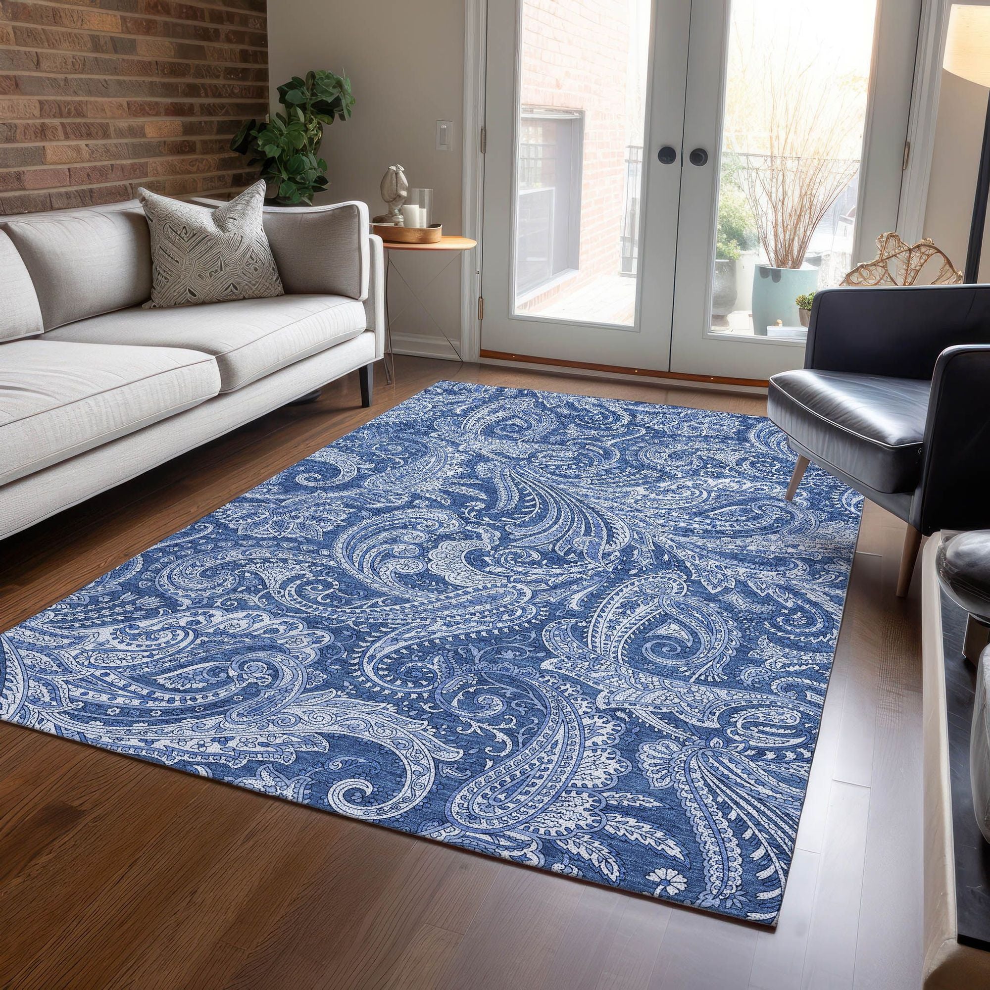 Machine Made ACN654 Navy Blue Rugs #color_navy blue