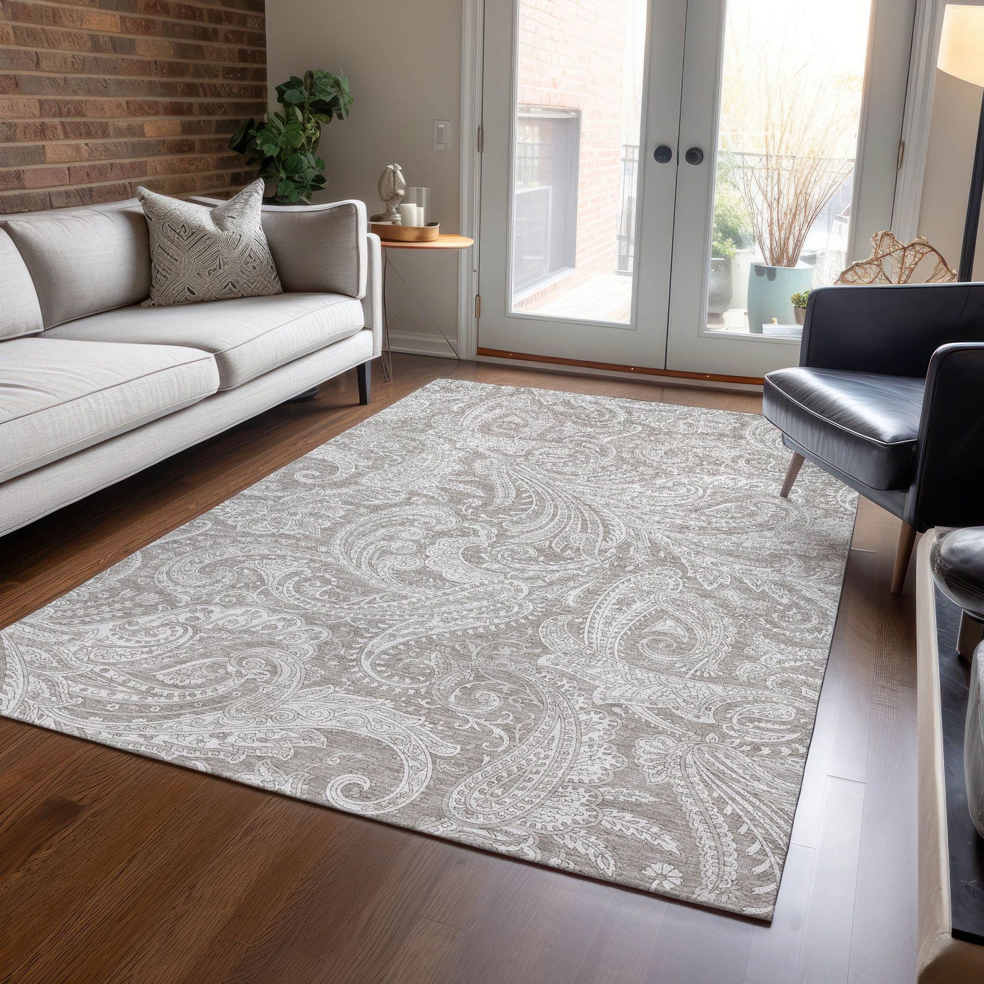 Machine Made ACN654 Taupe Brown Rugs #color_taupe brown