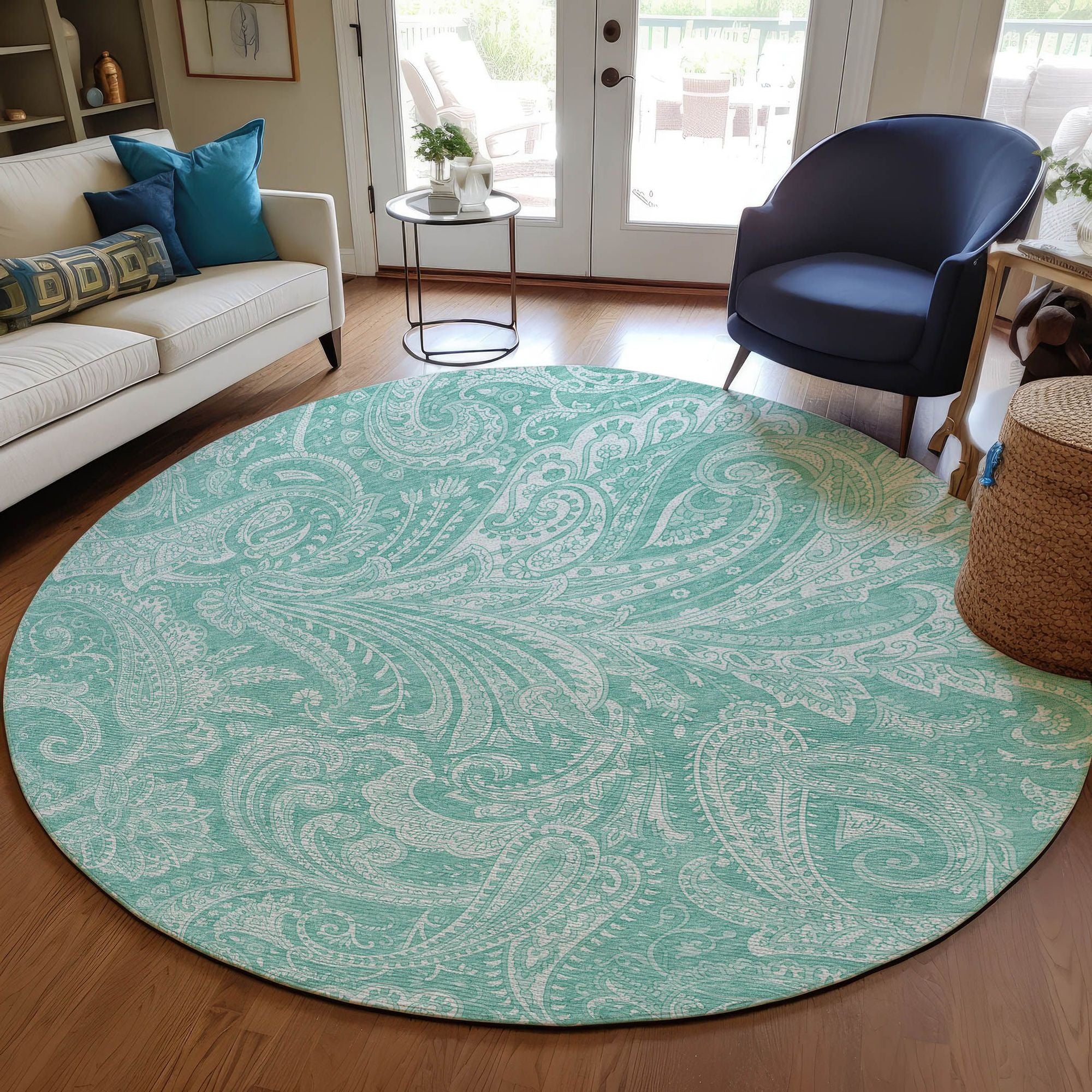 Machine Made ACN654 Teal  Rugs #color_teal 