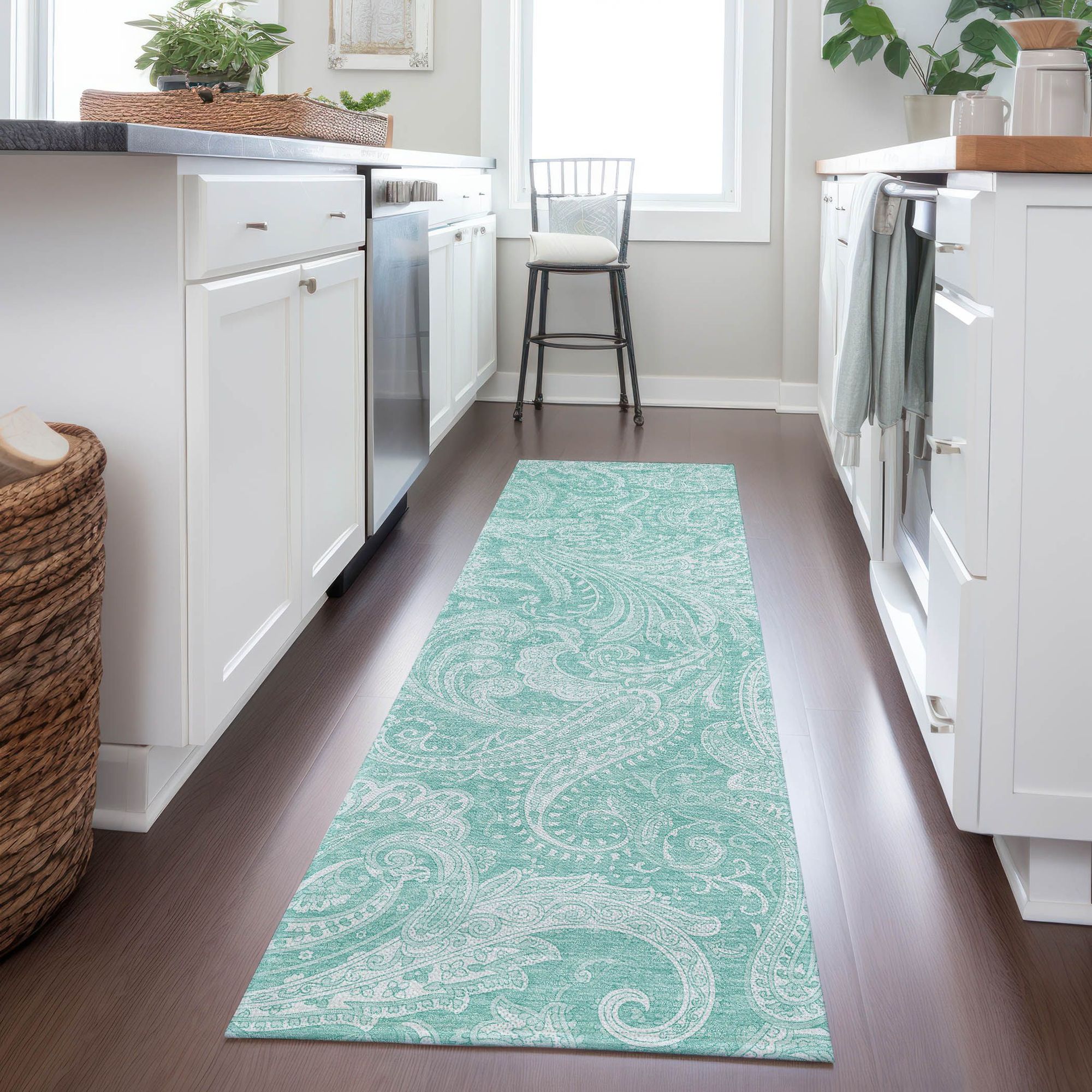 Machine Made ACN654 Teal  Rugs #color_teal 