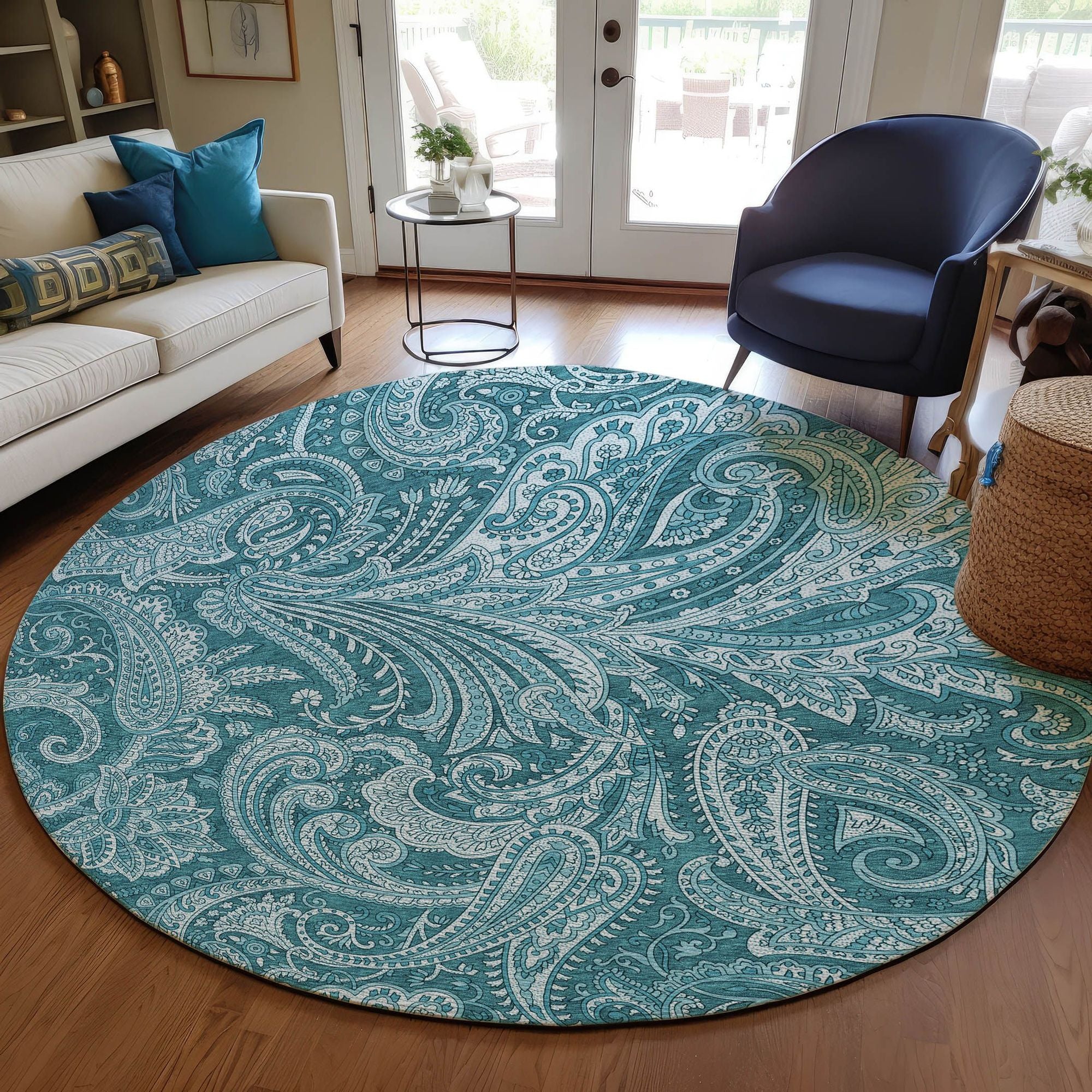 Machine Made ACN654 Turquoise Teal Rugs #color_turquoise teal