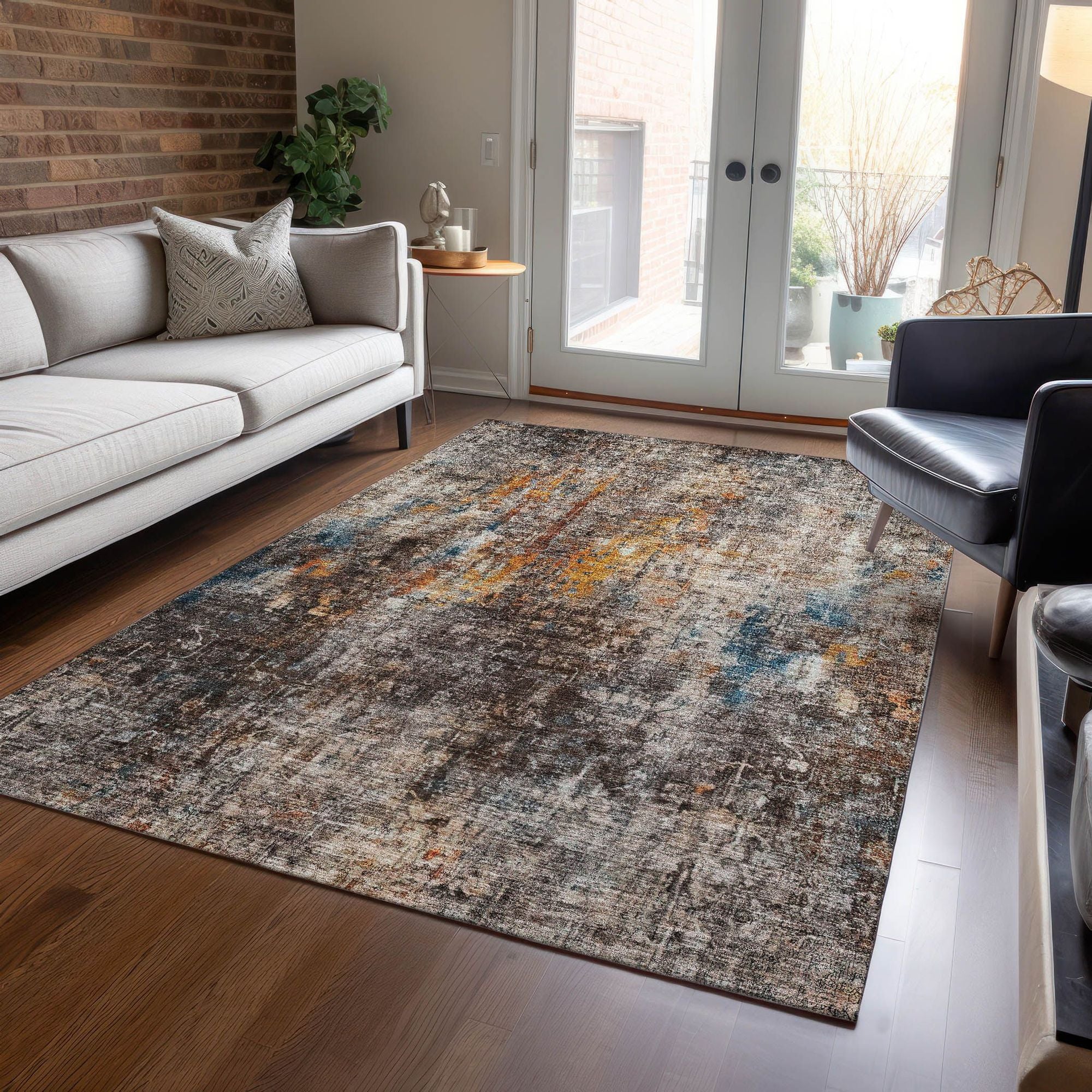 Machine Made ACN655 Taupe Brown Rugs #color_taupe brown