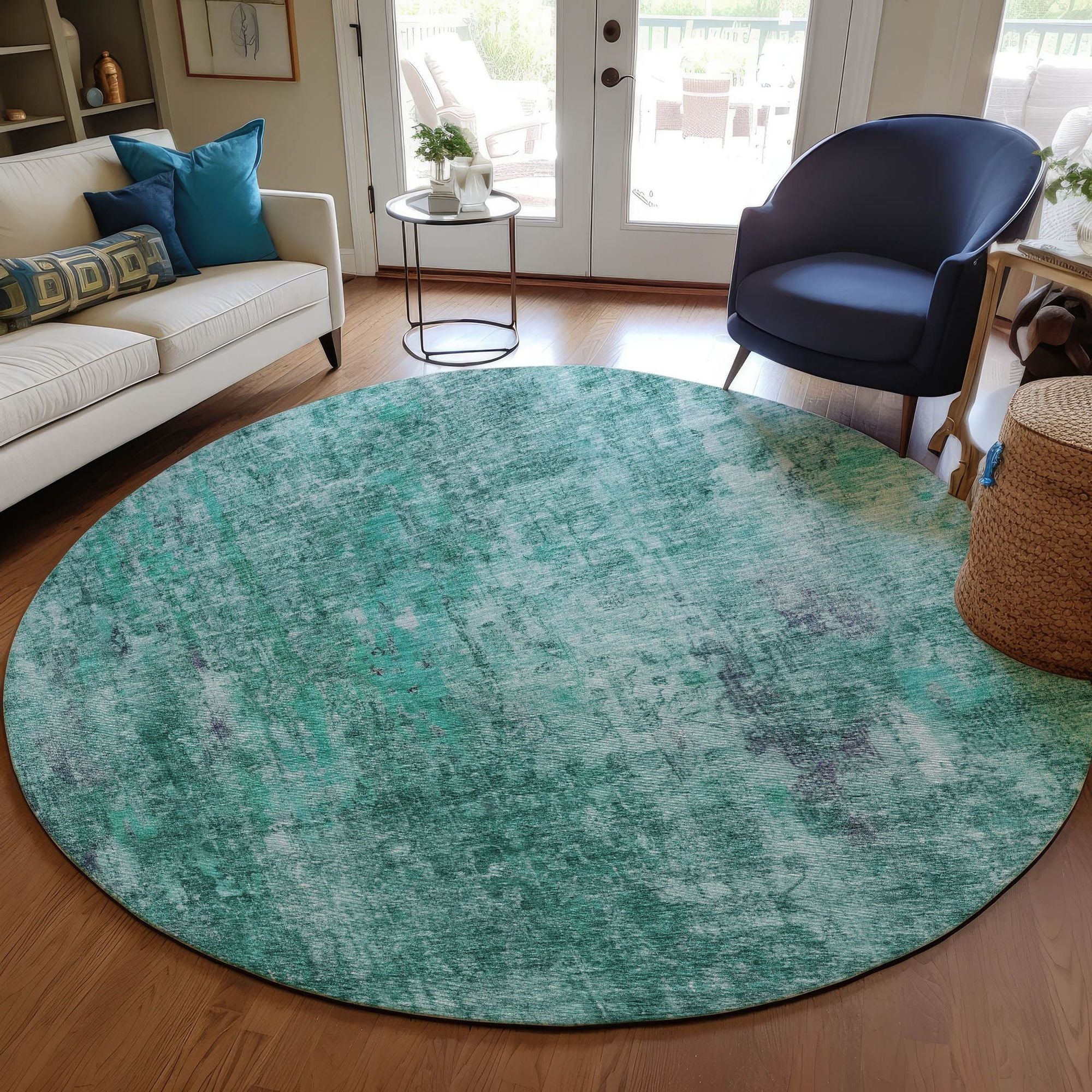 Machine Made ACN655 Teal  Rugs #color_teal 