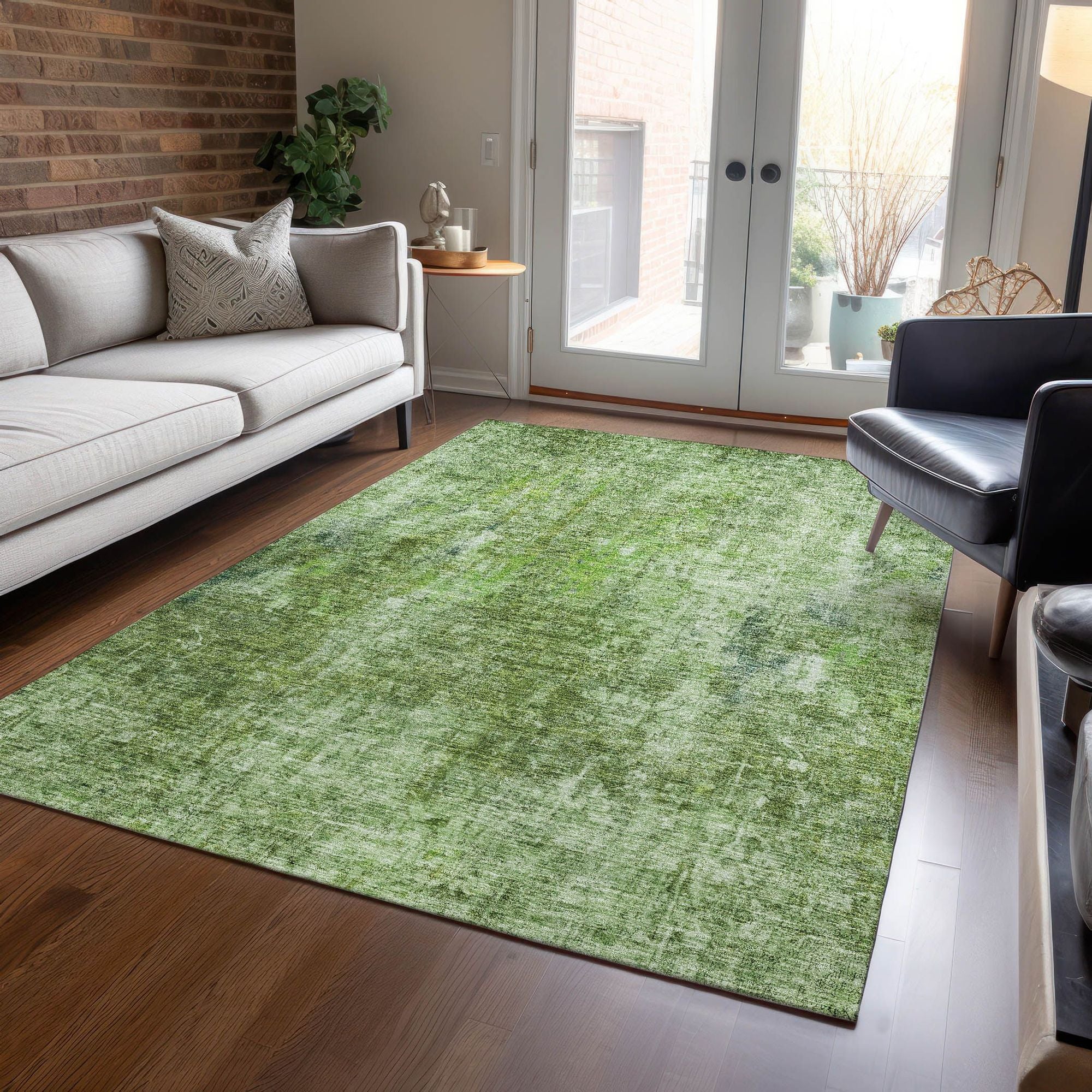 Machine Made ACN656 Olive Green Rugs #color_olive green