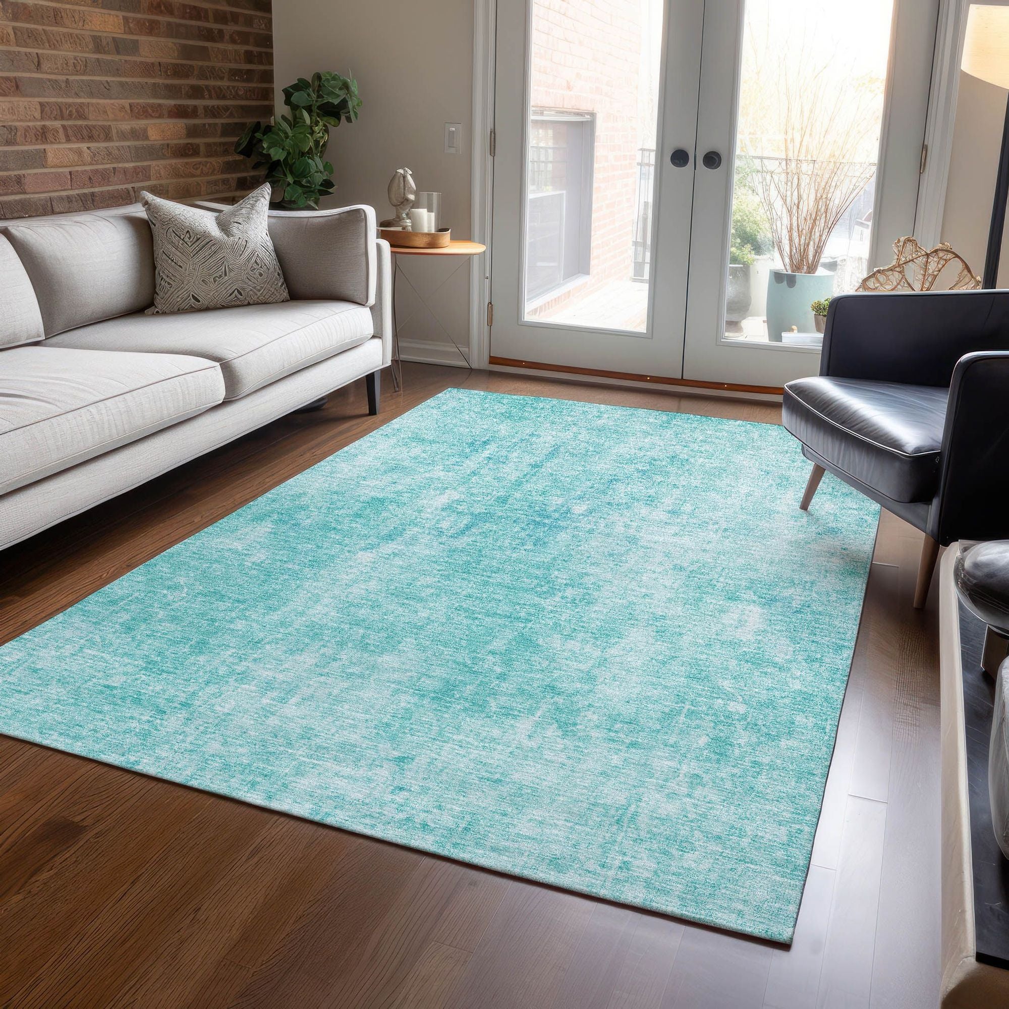 Machine Made ACN656 Teal  Rugs #color_teal 