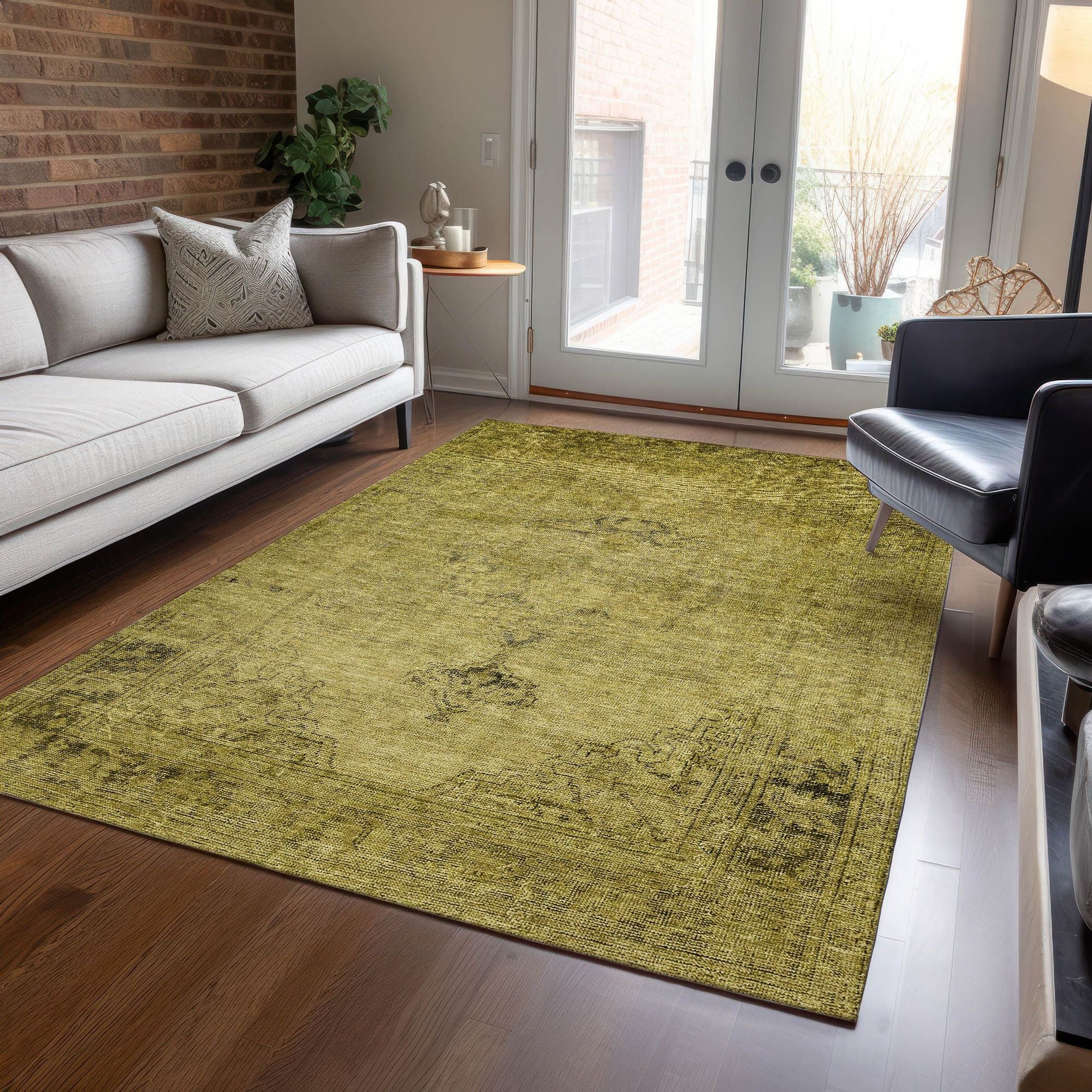 Machine Made ACN658 Gold  Rugs #color_gold 