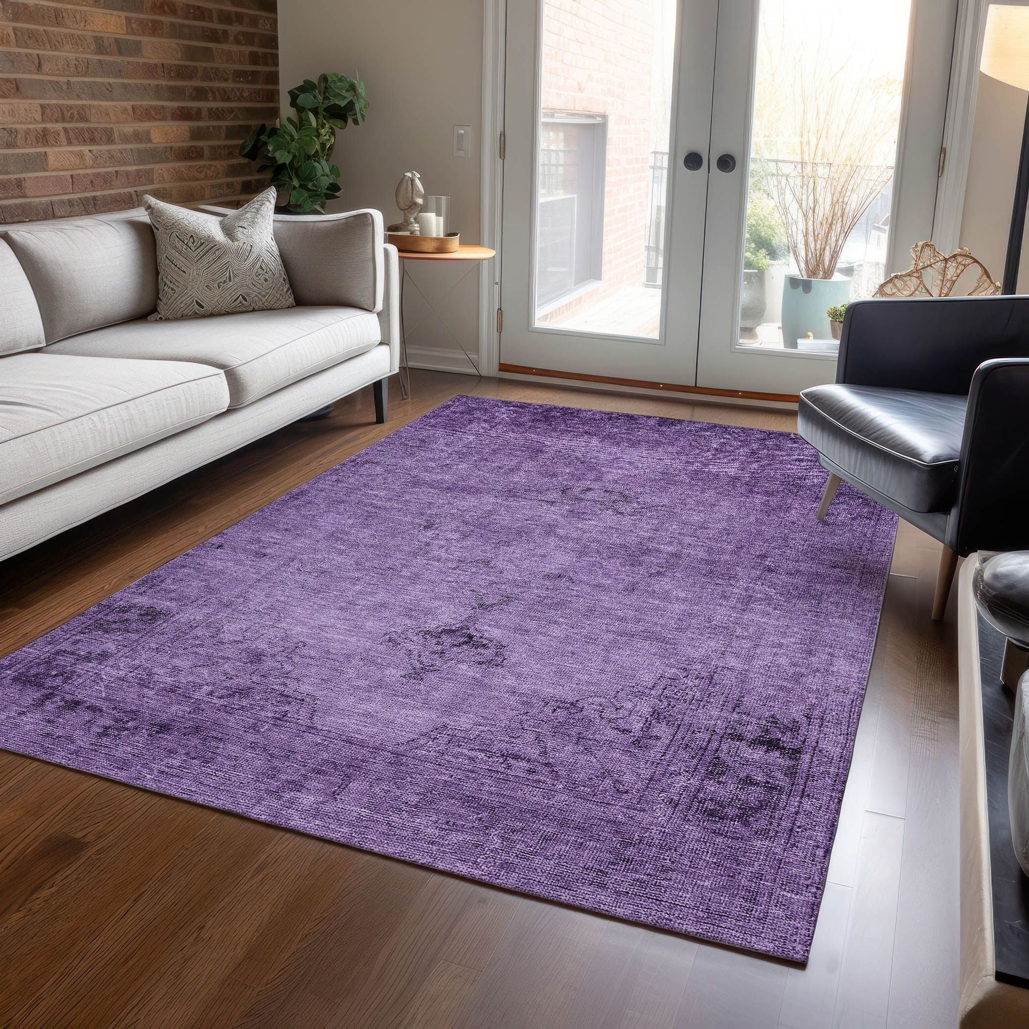 Machine Made ACN658 Purple  Rugs #color_purple 