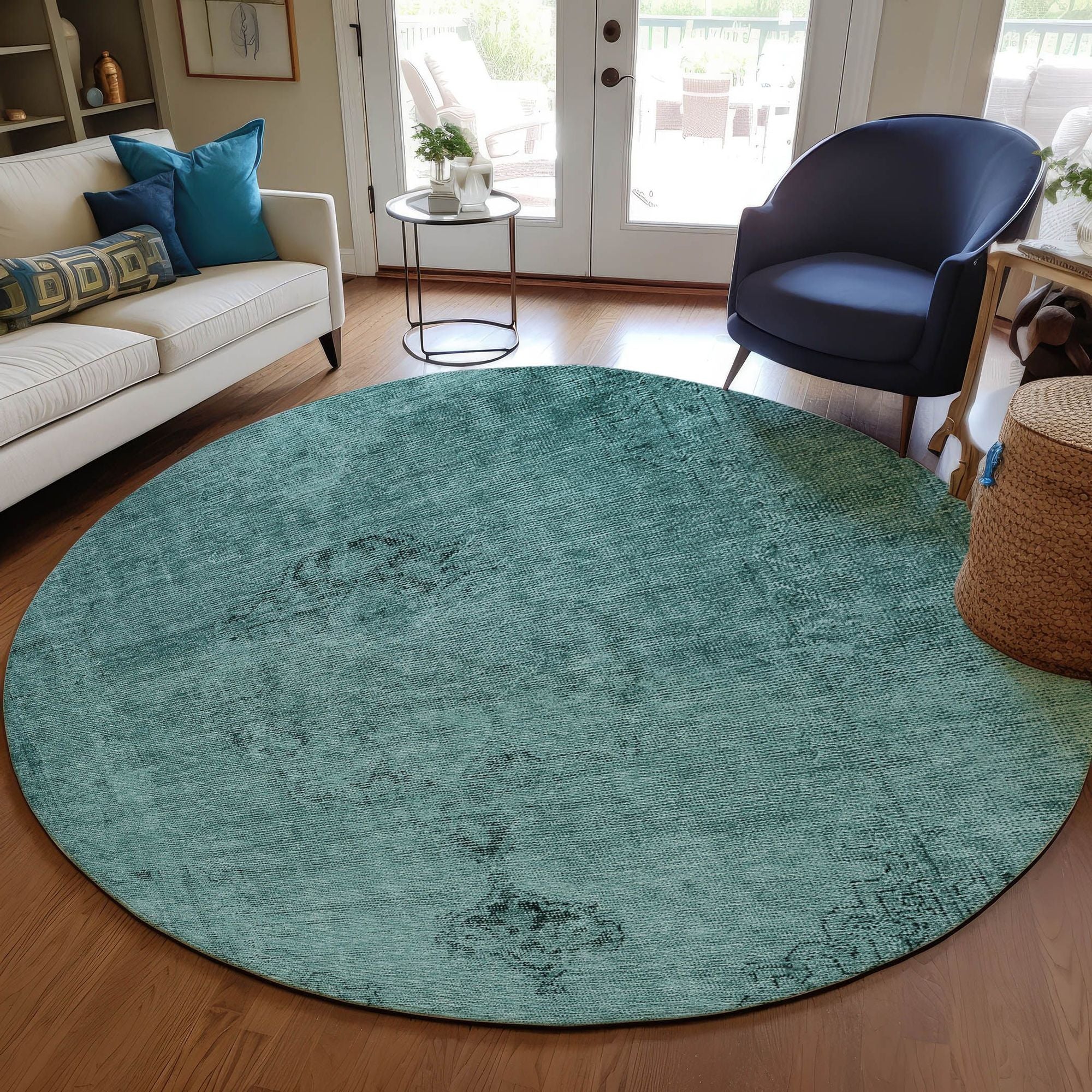 Machine Made ACN658 Teal  Rugs #color_teal 