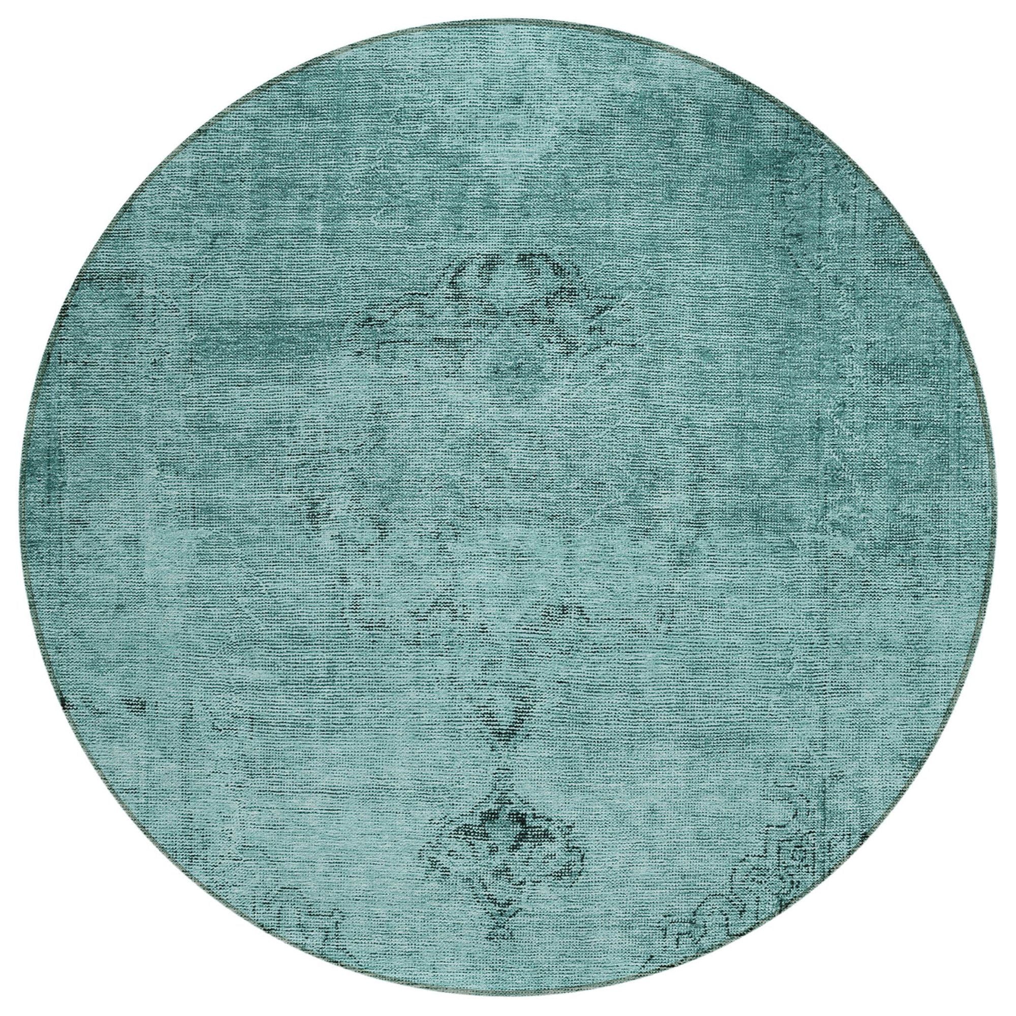 Machine Made ACN658 Teal  Rugs #color_teal 