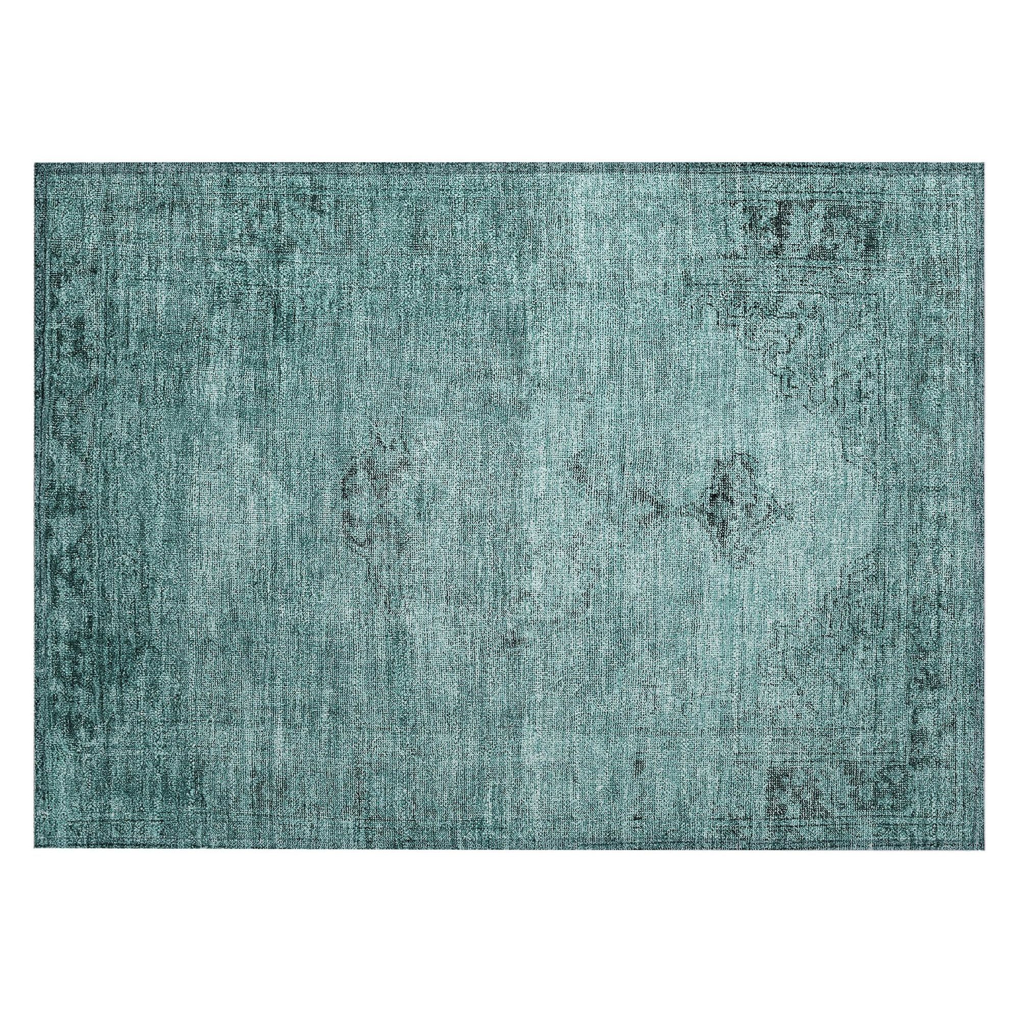 Machine Made ACN658 Teal  Rugs #color_teal 