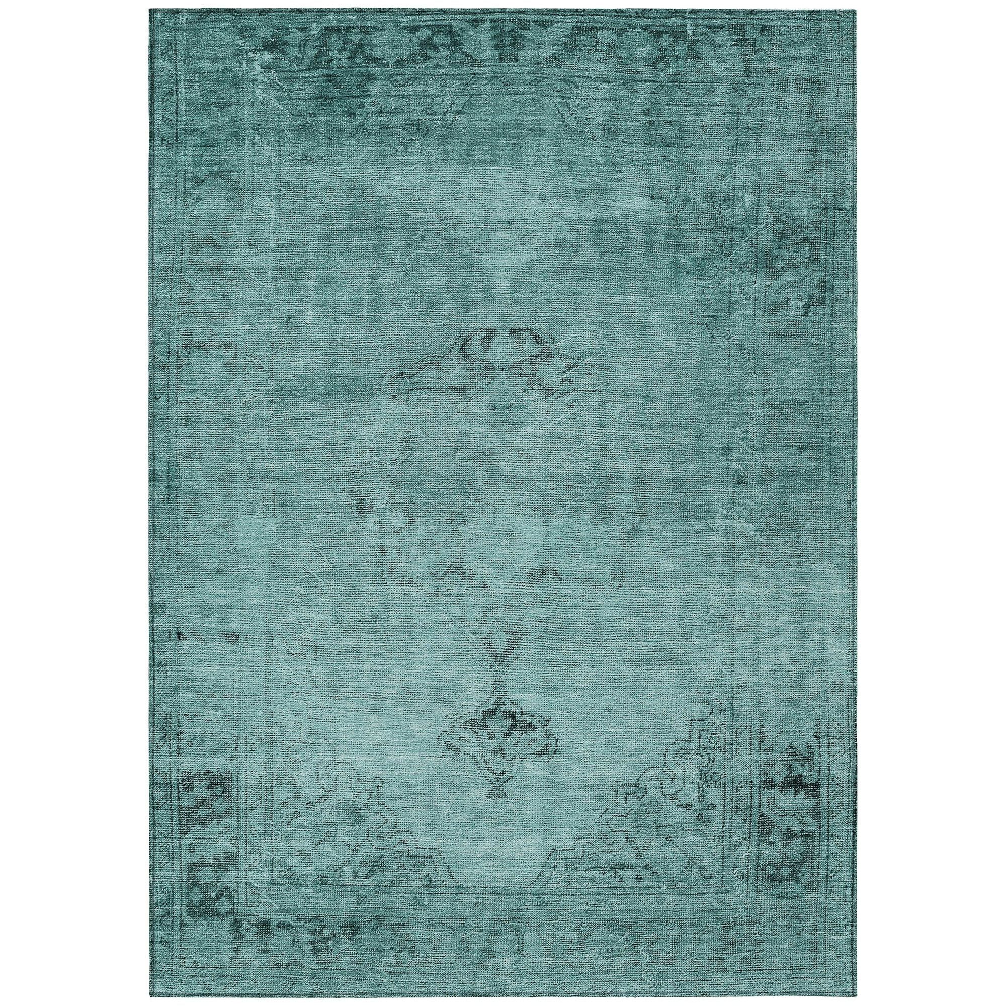 Machine Made ACN658 Teal  Rugs #color_teal 