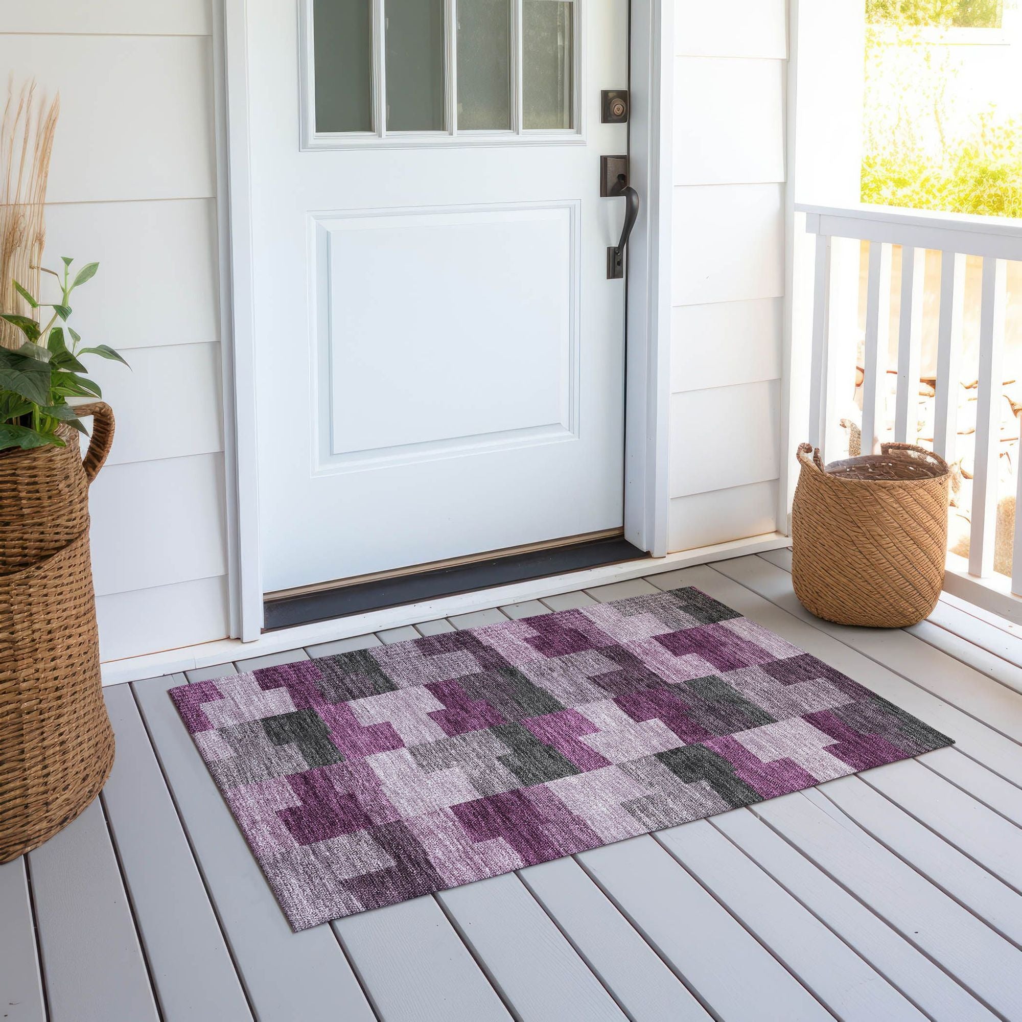 Machine Made ACN659 Merlot Red Rugs #color_merlot red