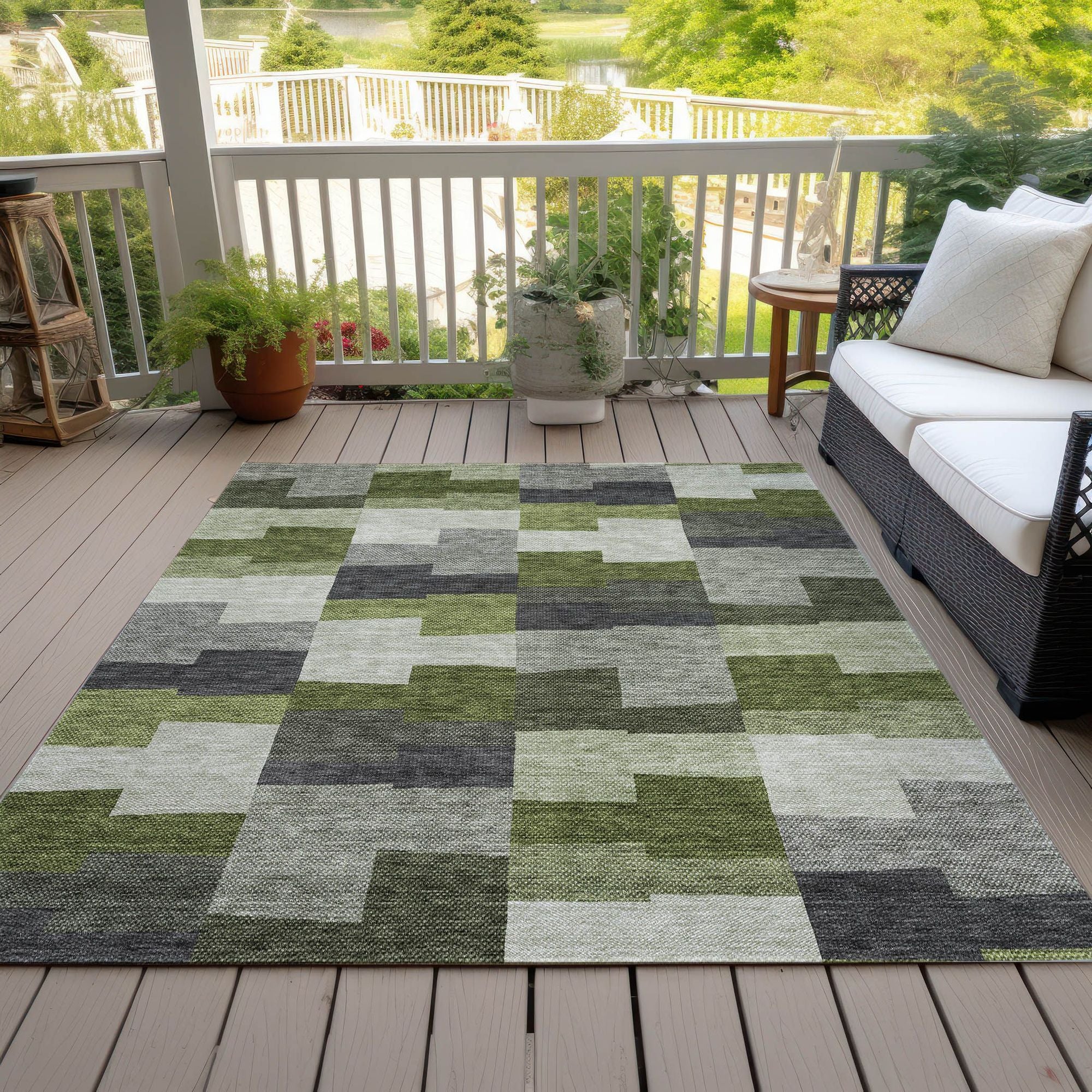 Machine Made ACN659 Olive Green Rugs #color_olive green