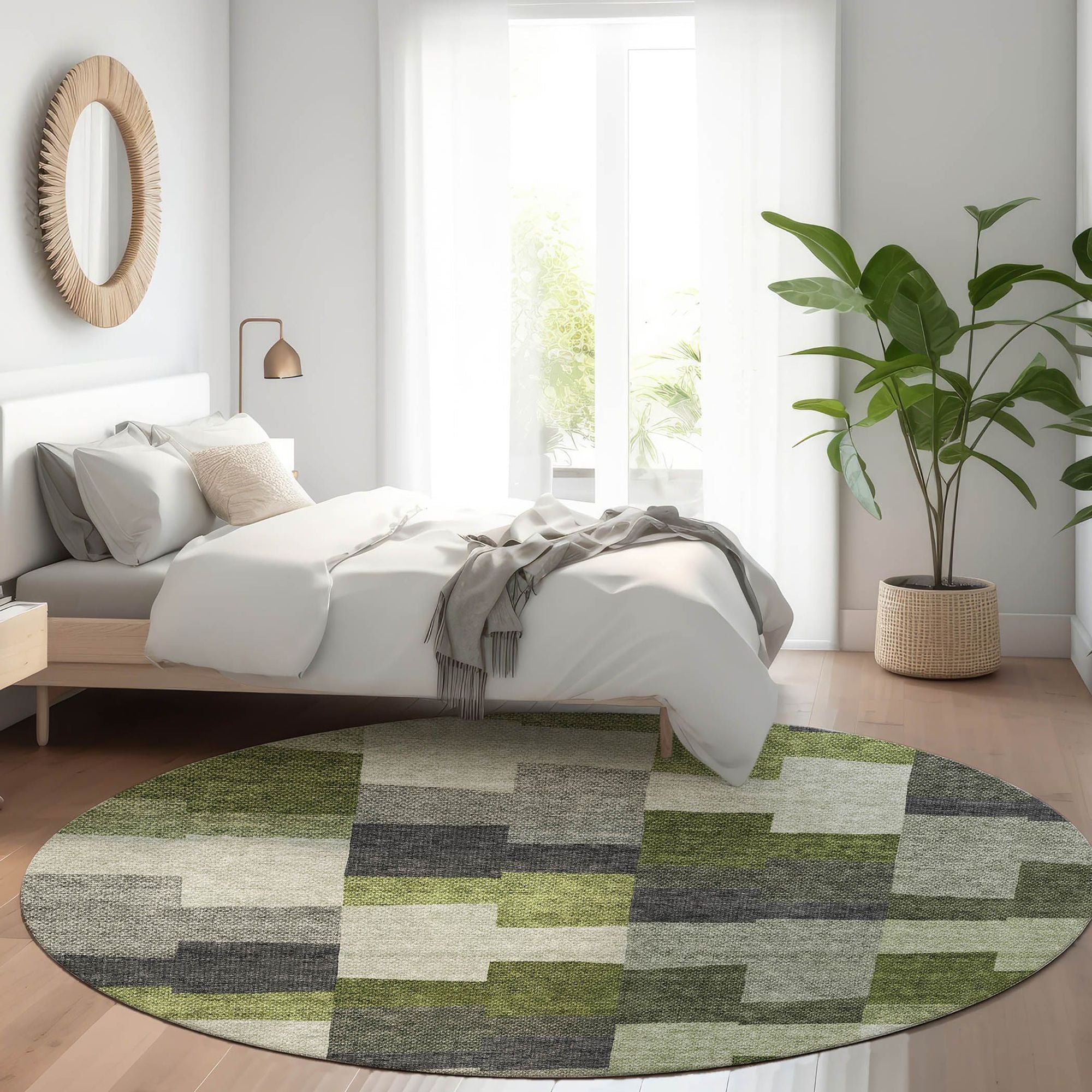 Machine Made ACN659 Olive Green Rugs #color_olive green