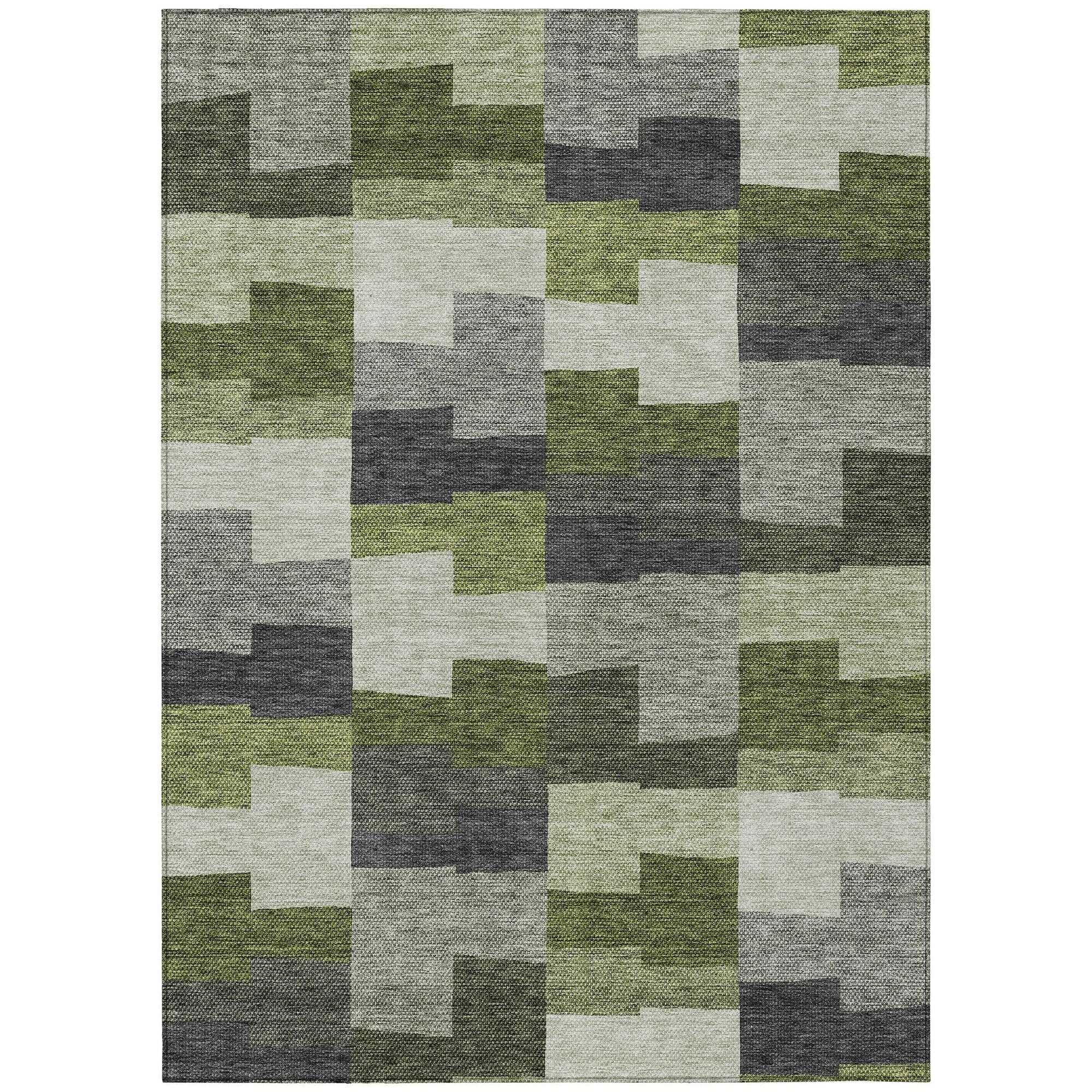 Machine Made ACN659 Olive Green Rugs #color_olive green