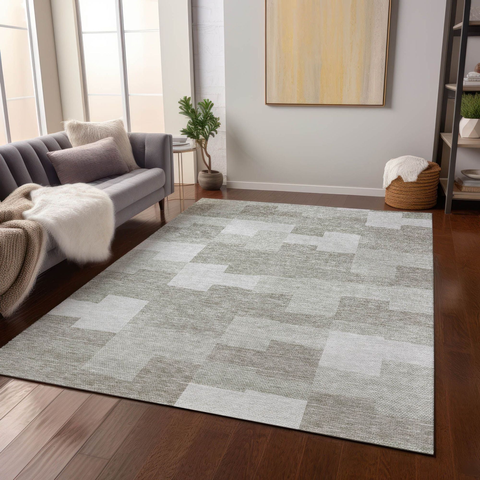 Machine Made ACN659 Taupe Brown Rugs #color_taupe brown