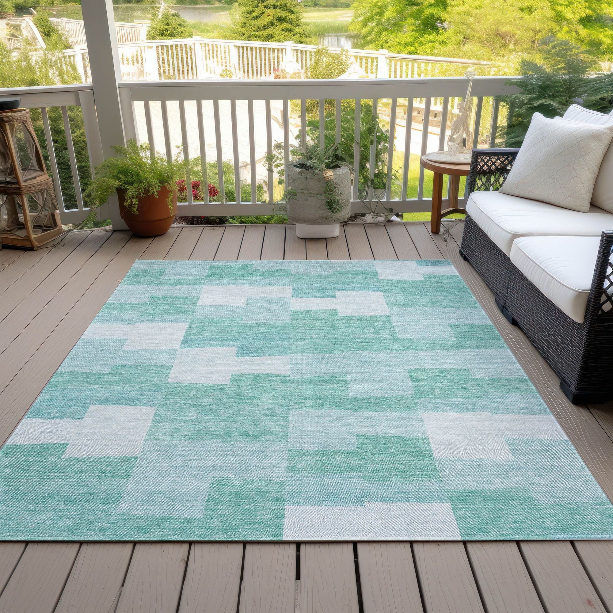 Machine Made ACN659 Teal  Rugs #color_teal 