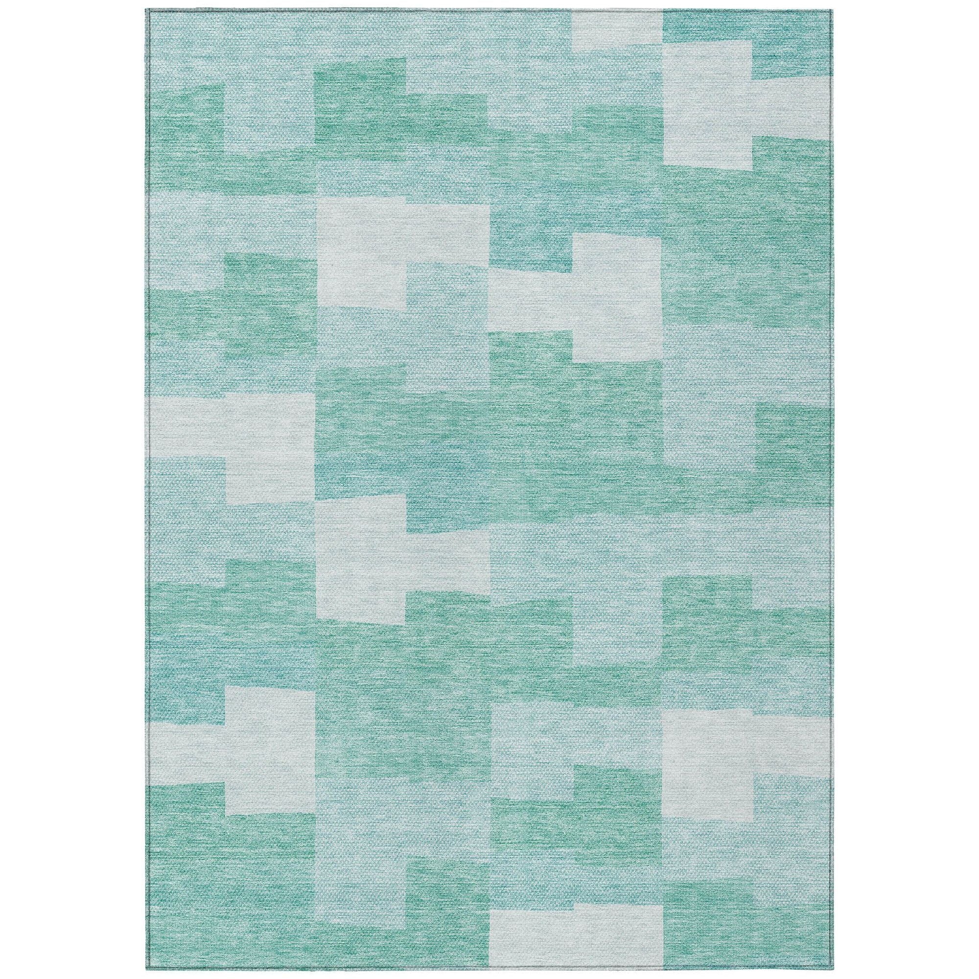 Machine Made ACN659 Teal  Rugs #color_teal 