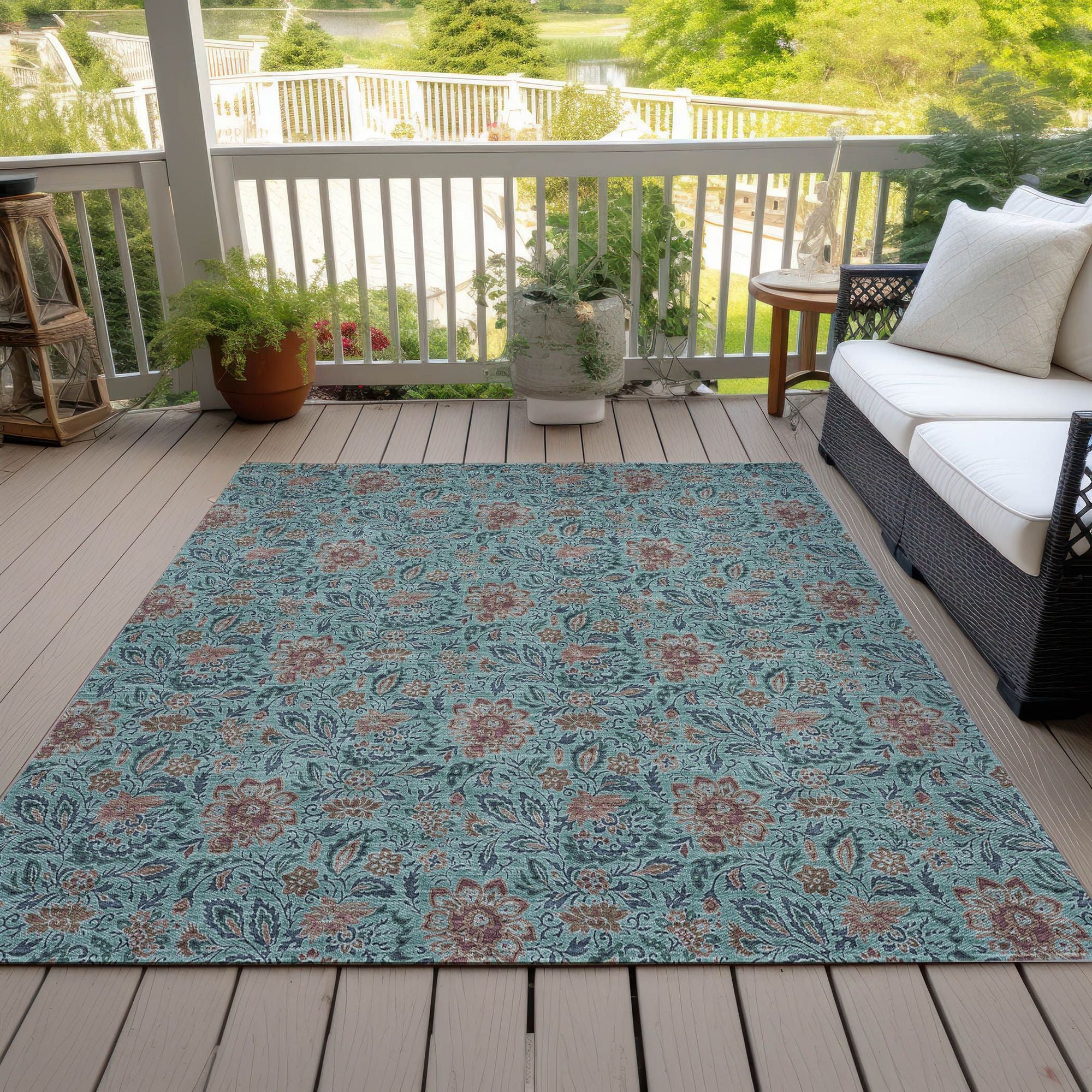 Machine Made ACN660 Teal  Rugs #color_teal 