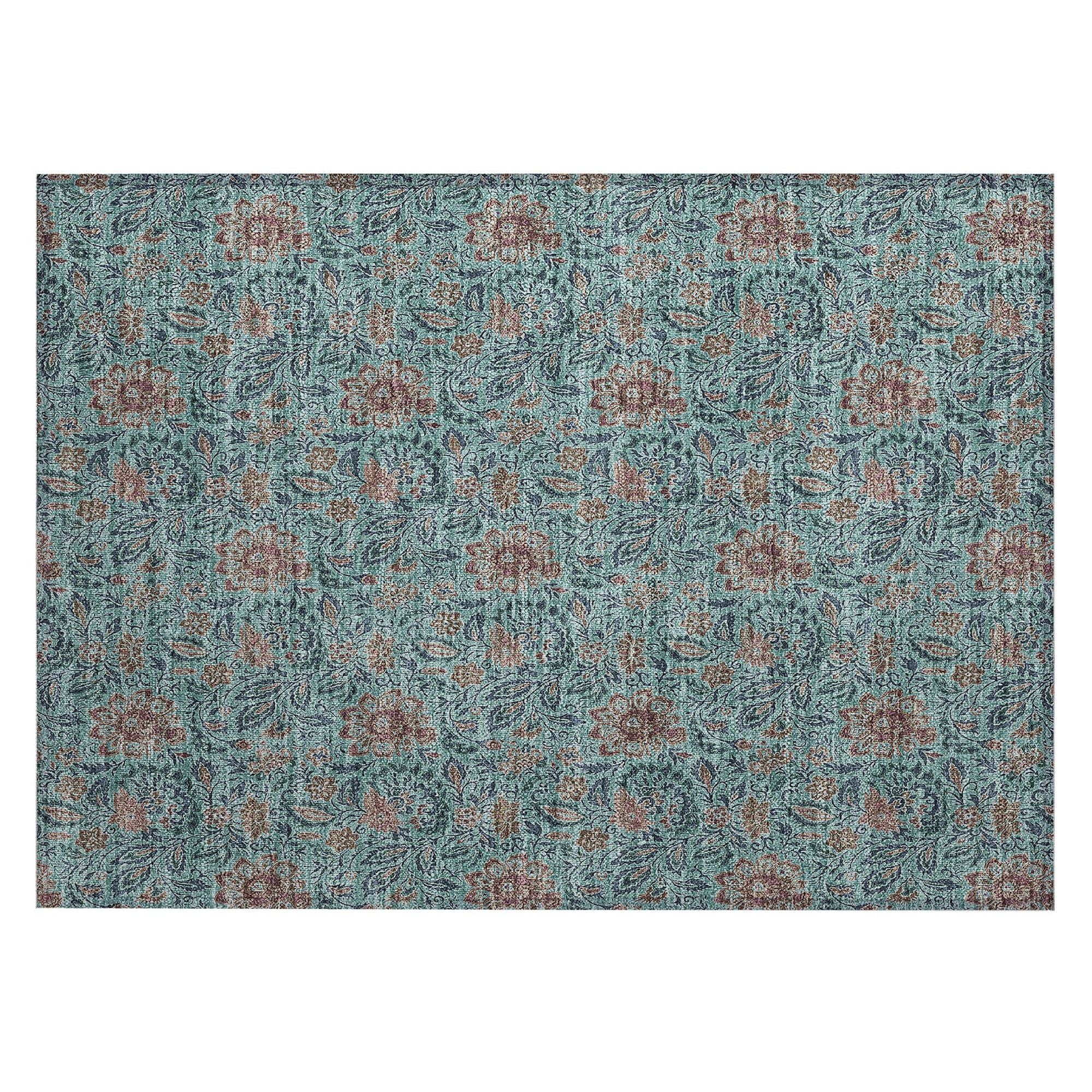 Machine Made ACN660 Teal  Rugs #color_teal 