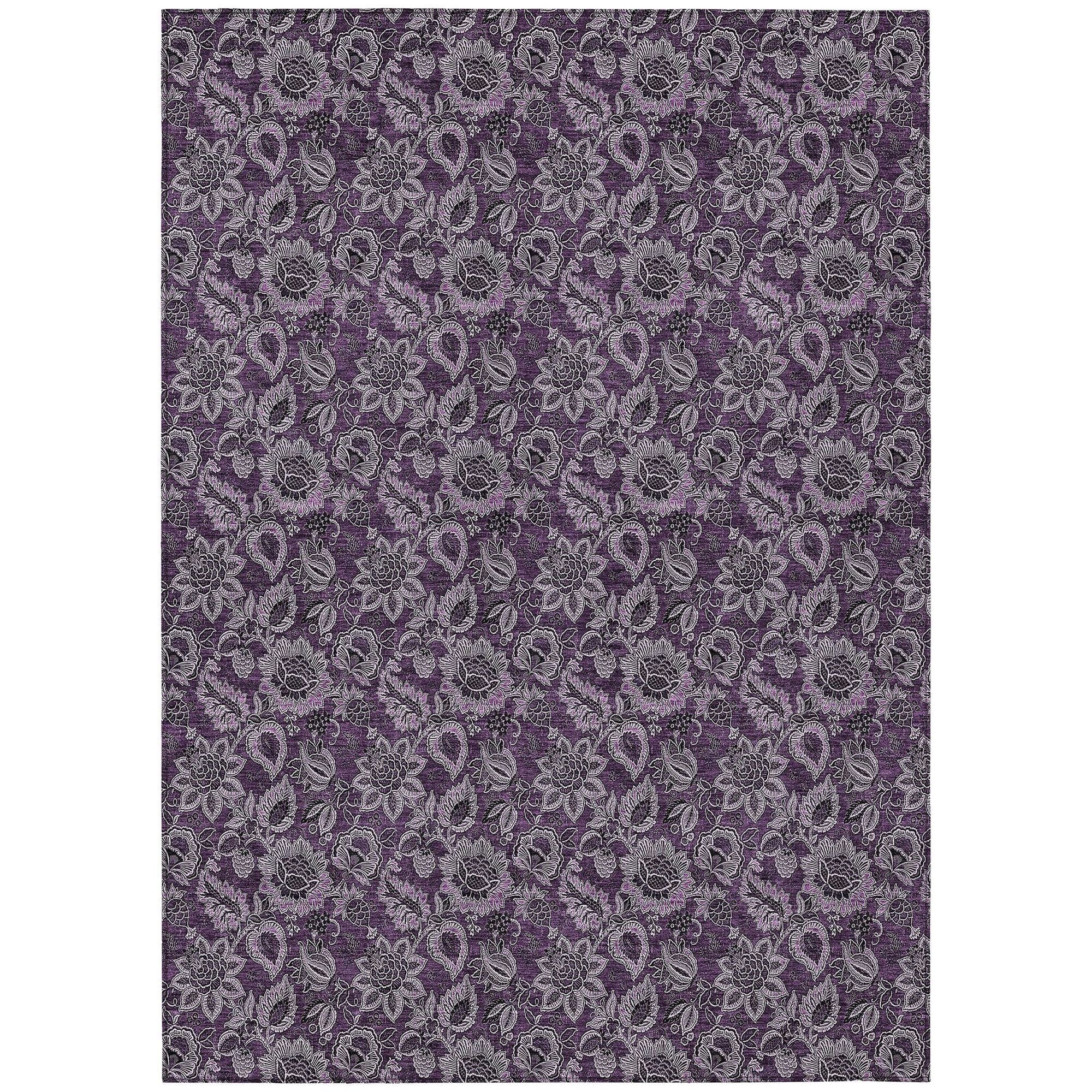 Machine Made ACN661 Eggplant Purple Rugs #color_eggplant purple