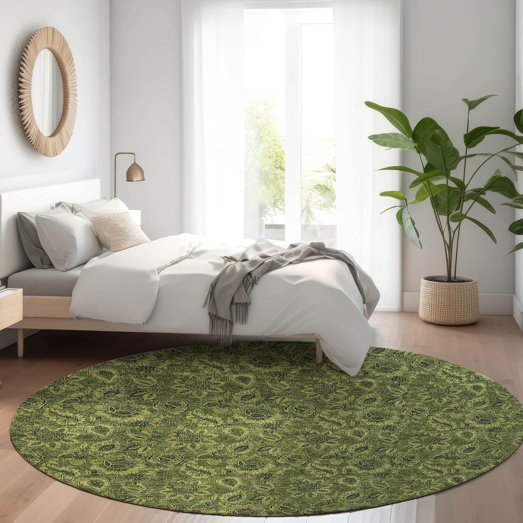 Machine Made ACN661 Olive Green Rugs #color_olive green