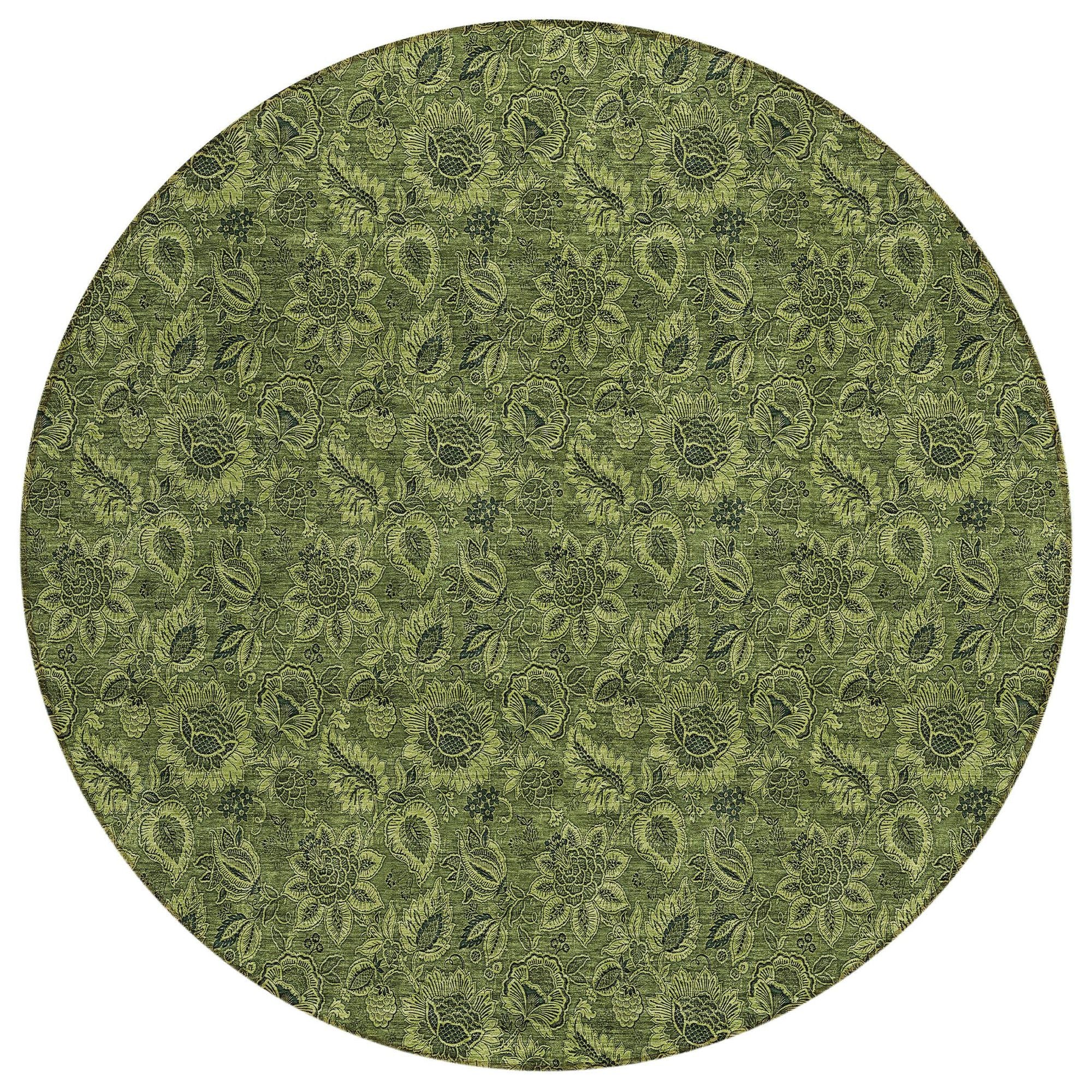 Machine Made ACN661 Olive Green Rugs #color_olive green