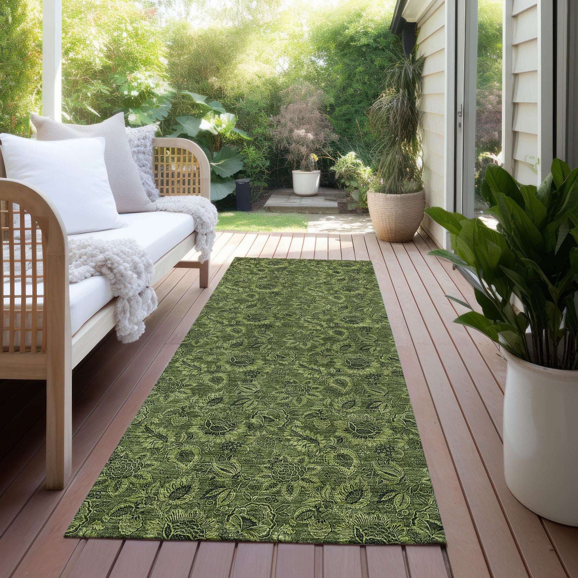 Machine Made ACN661 Olive Green Rugs #color_olive green