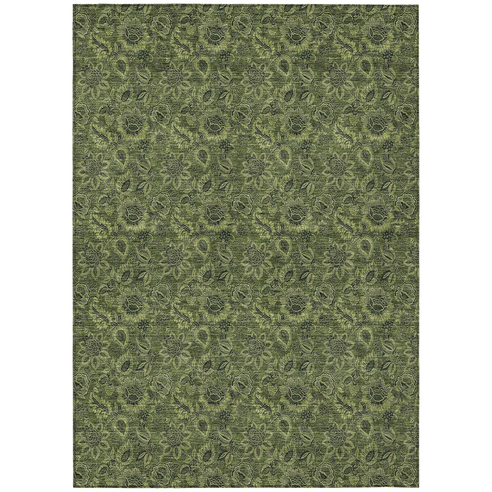 Machine Made ACN661 Olive Green Rugs #color_olive green