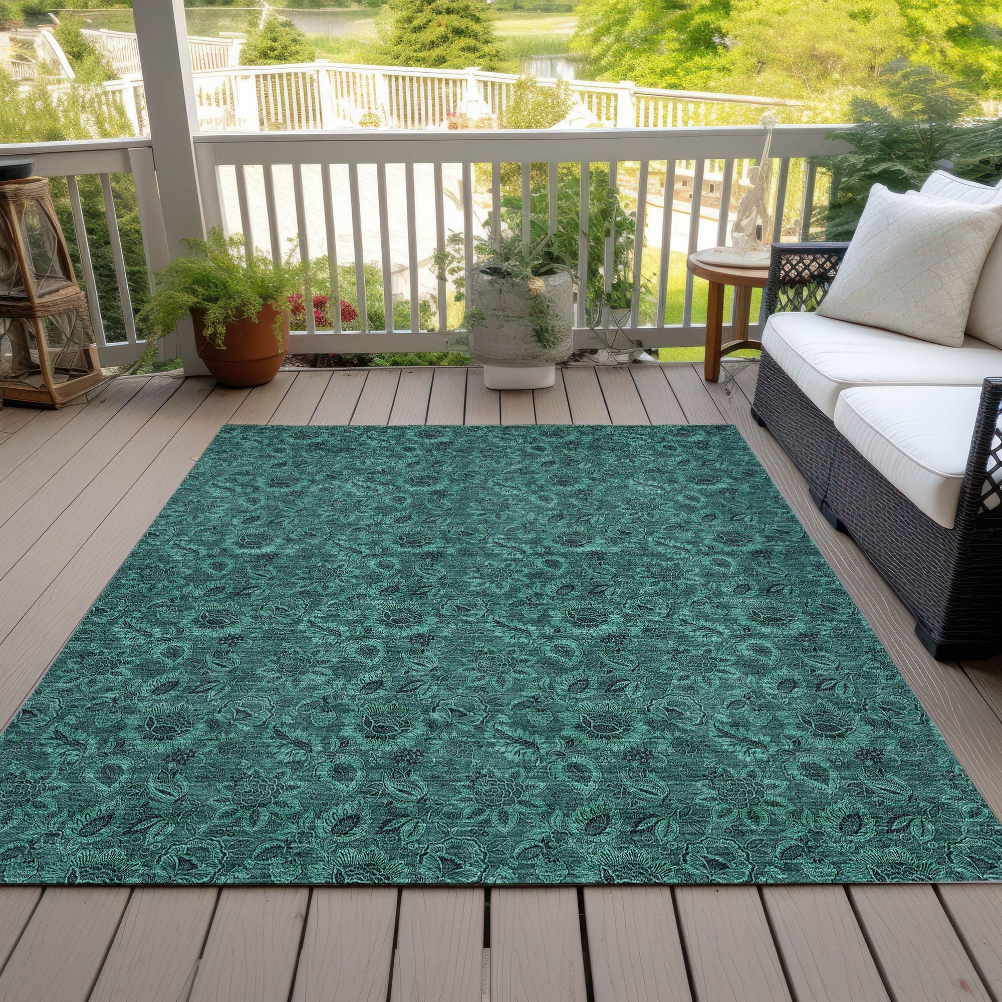 Machine Made ACN661 Teal  Rugs #color_teal 