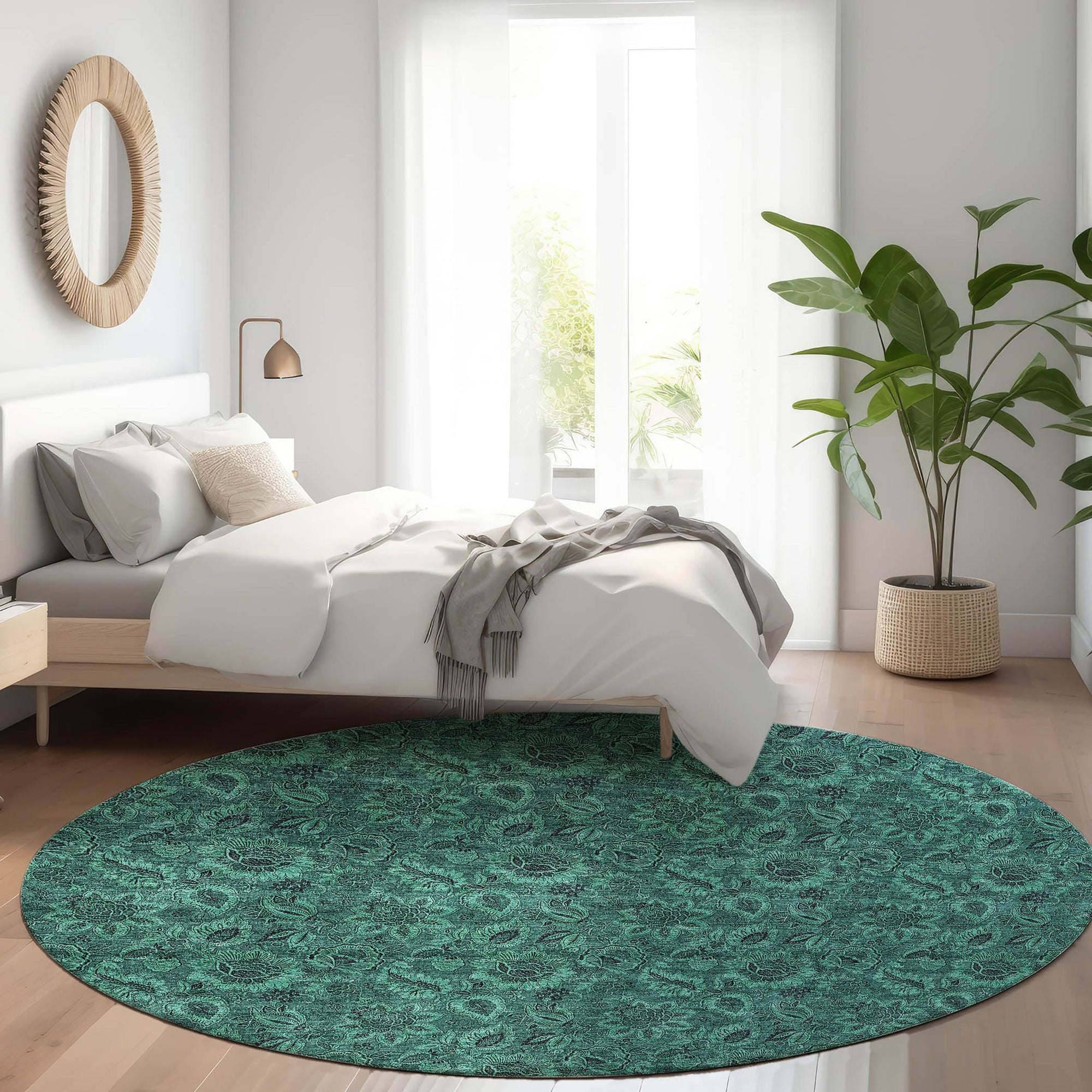 Machine Made ACN661 Teal  Rugs #color_teal 