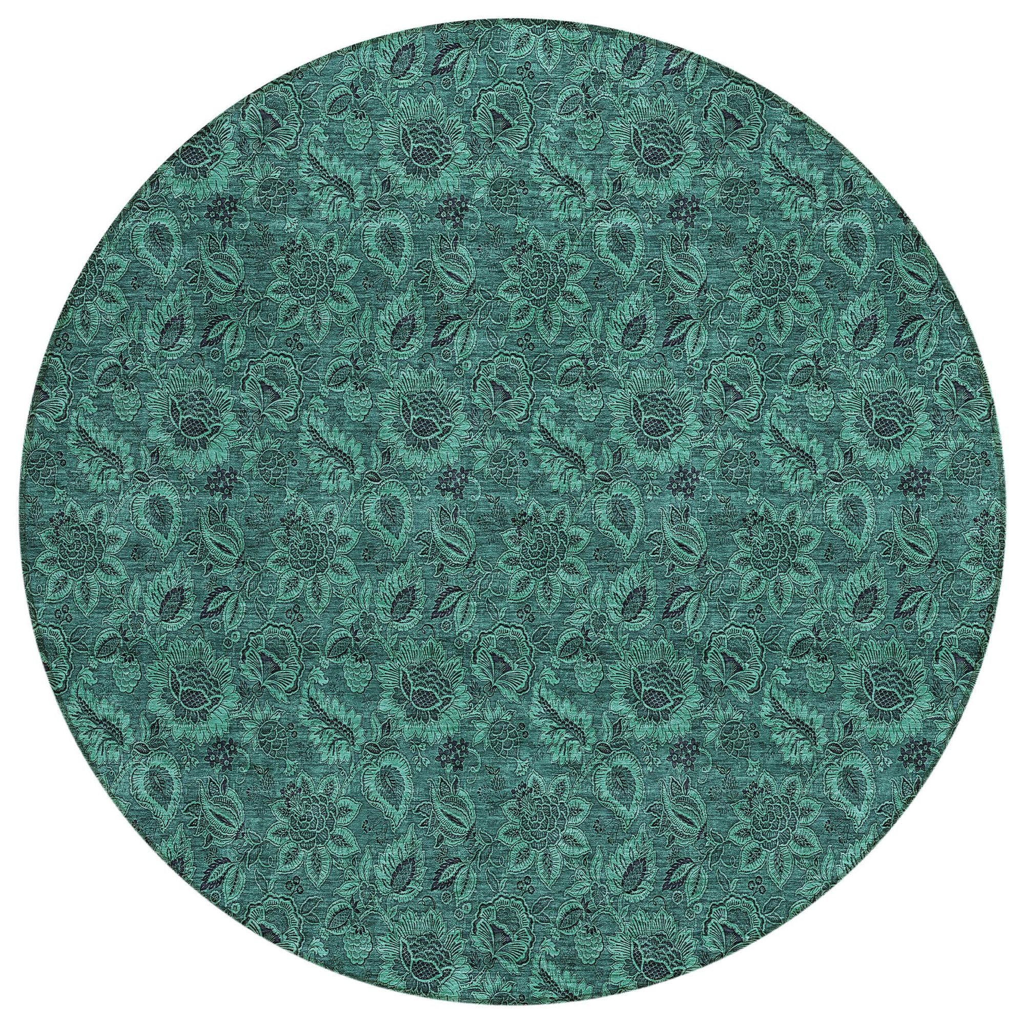 Machine Made ACN661 Teal  Rugs #color_teal 