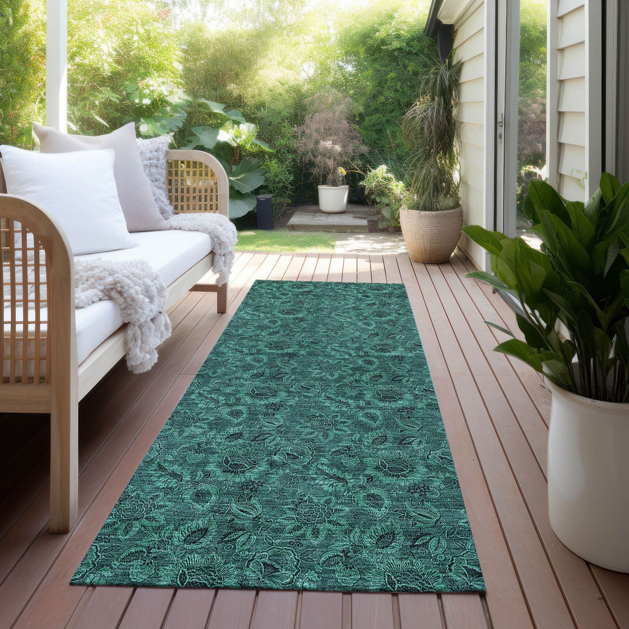 Machine Made ACN661 Teal  Rugs #color_teal 