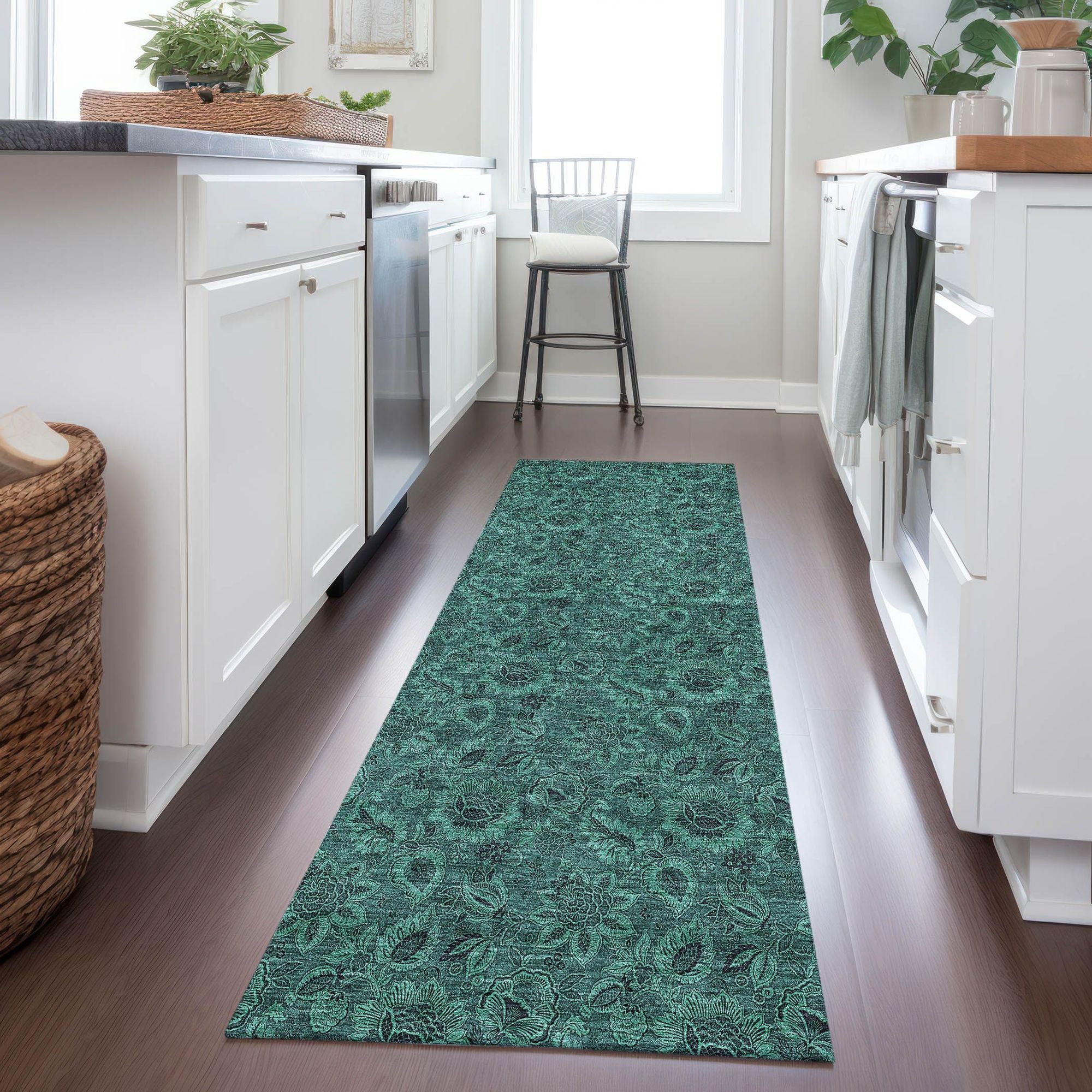 Machine Made ACN661 Teal  Rugs #color_teal 