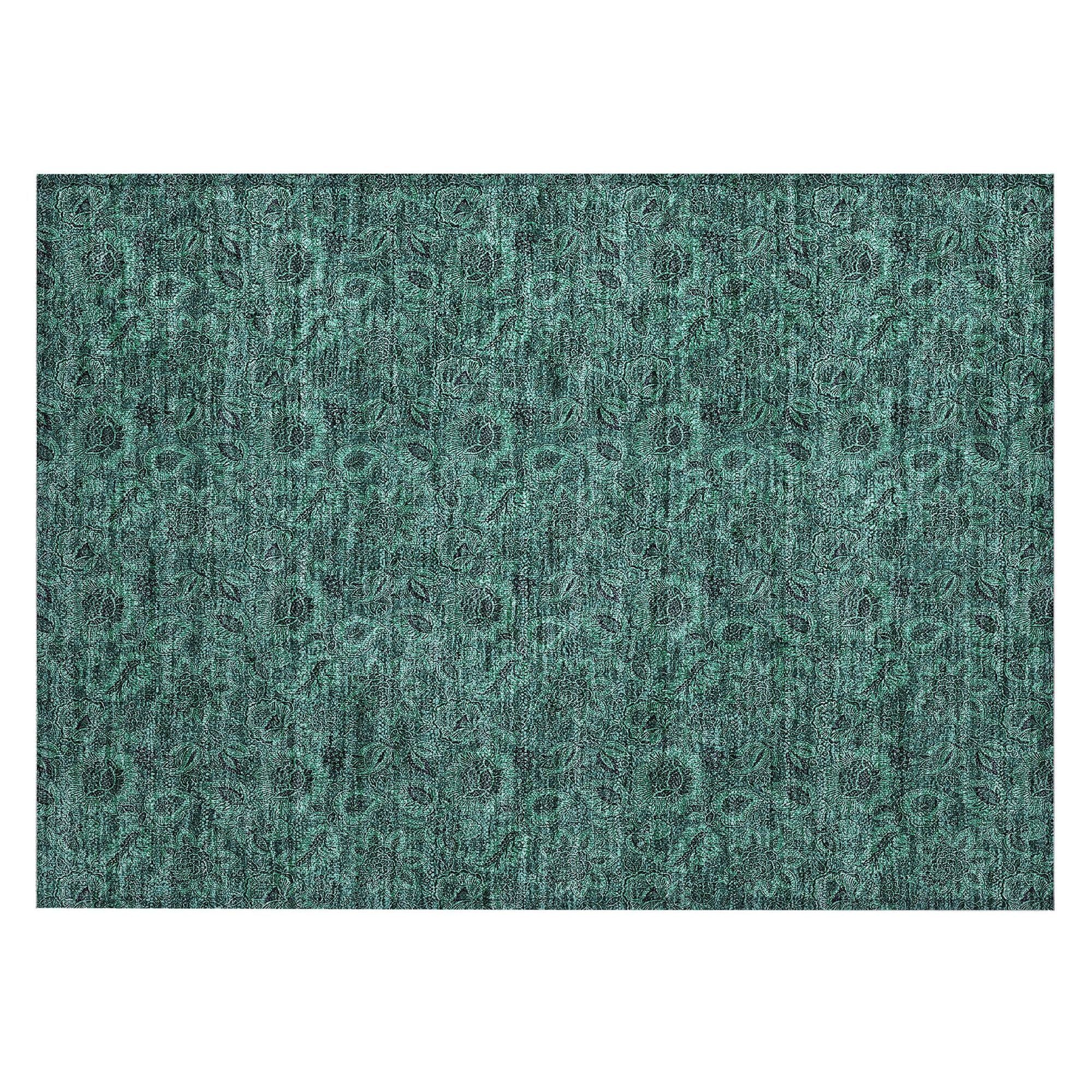 Machine Made ACN661 Teal  Rugs #color_teal 