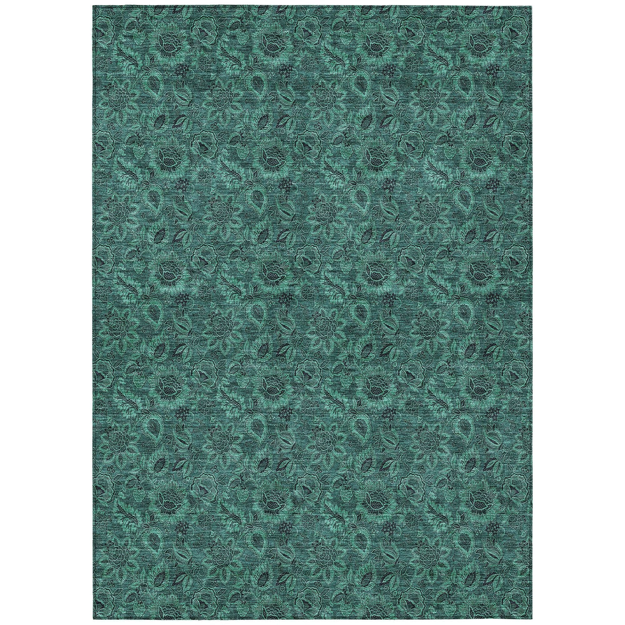 Machine Made ACN661 Teal  Rugs #color_teal 