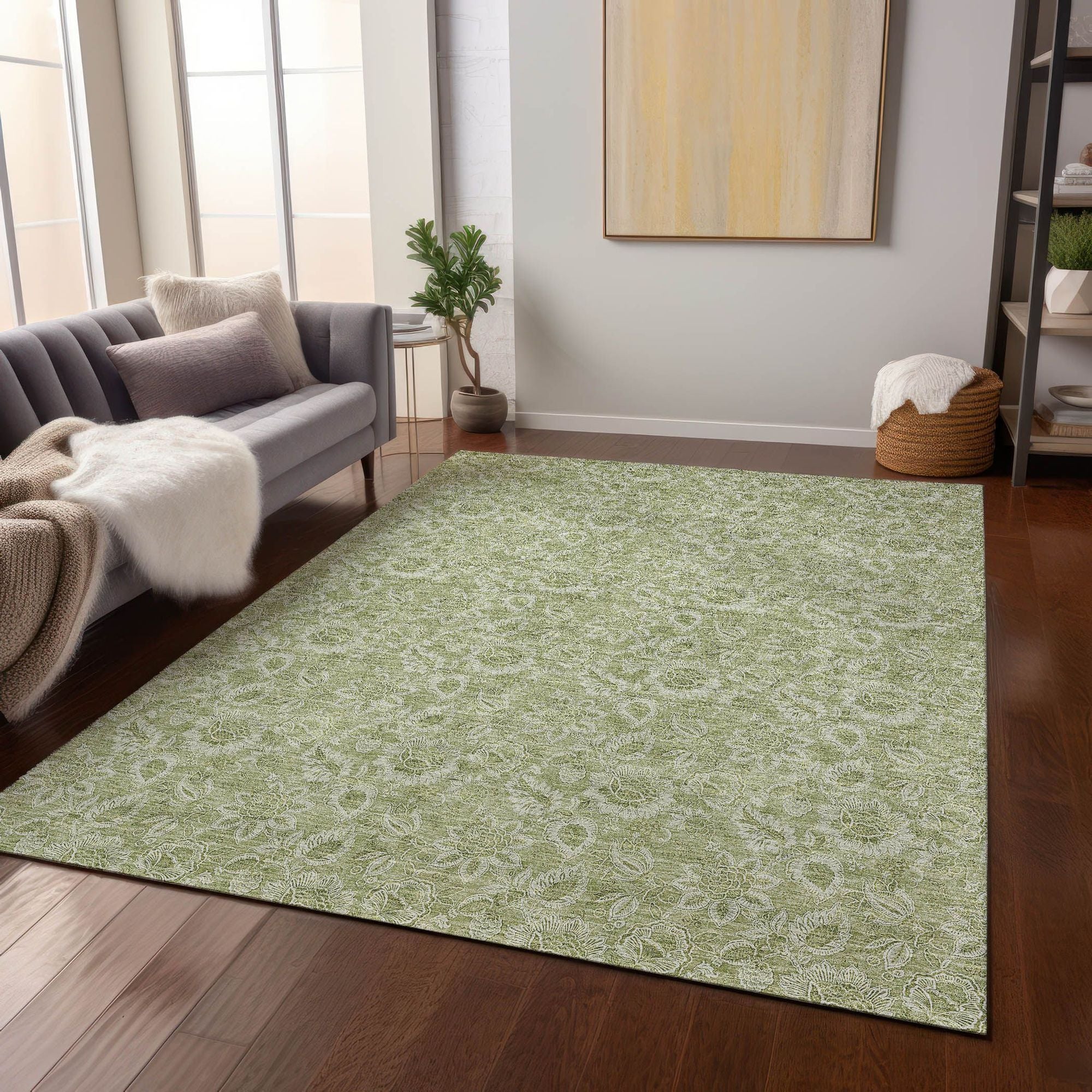 Machine Made ACN662 Aloe Green Rugs #color_aloe green