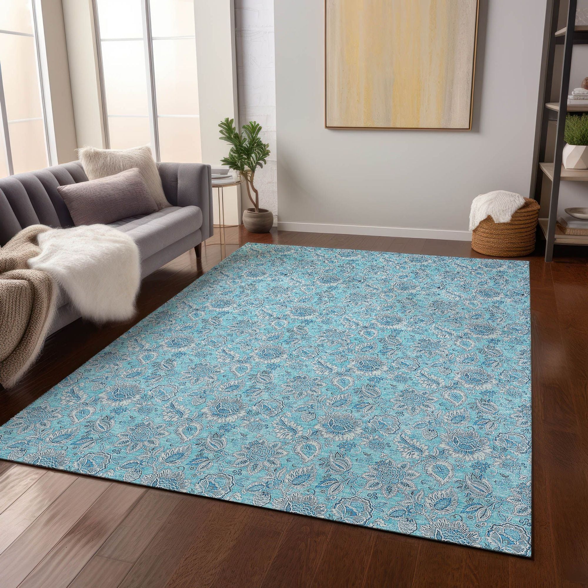 Machine Made ACN662 Aqua Teal Rugs #color_aqua teal