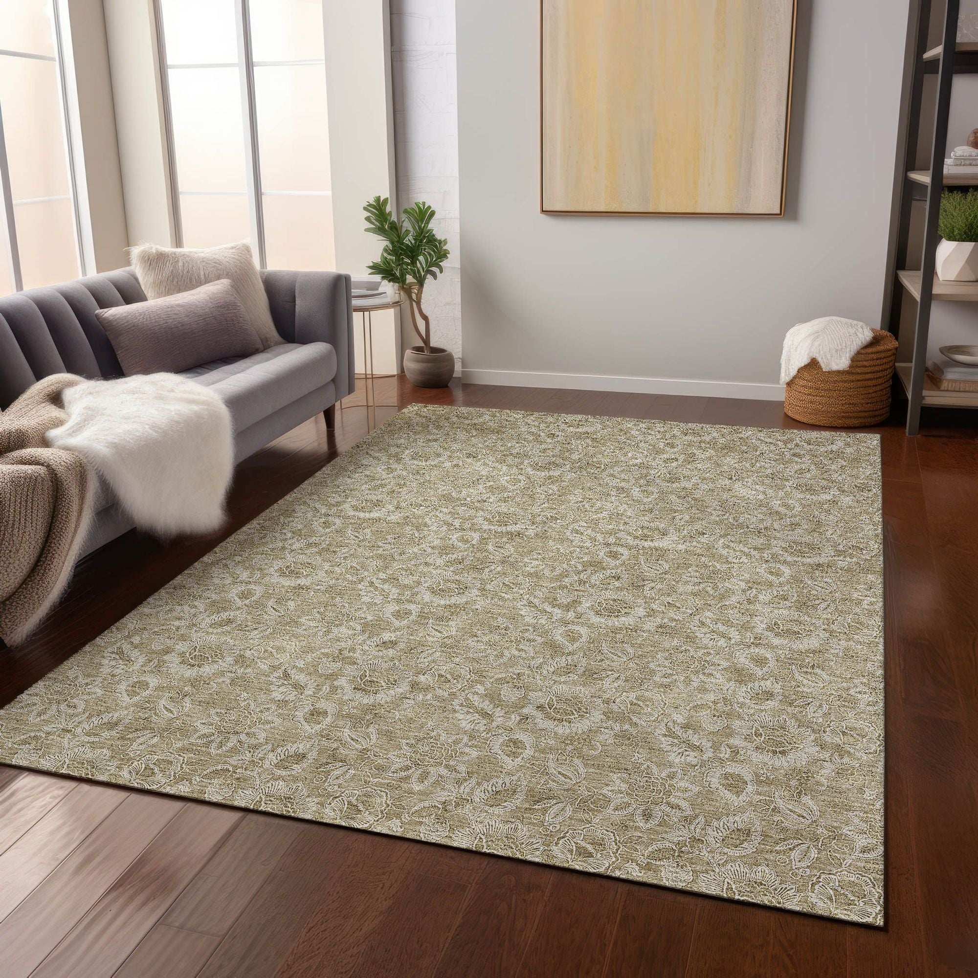 Machine Made ACN662 Beige Brown Rugs #color_beige brown