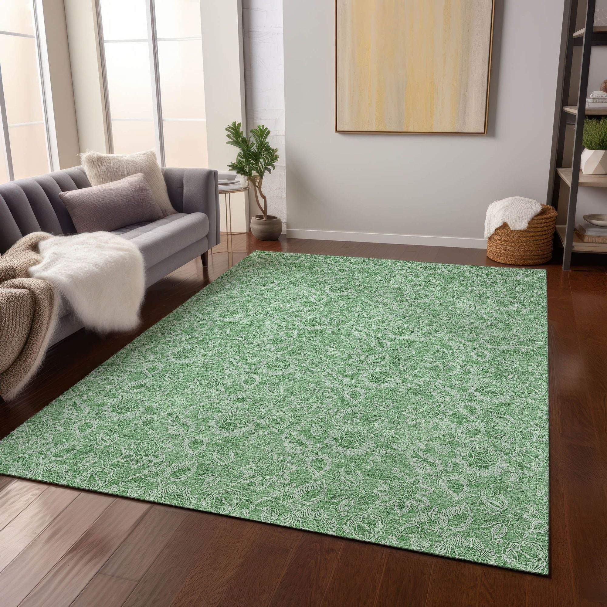 Machine Made ACN662 Green  Rugs #color_green 